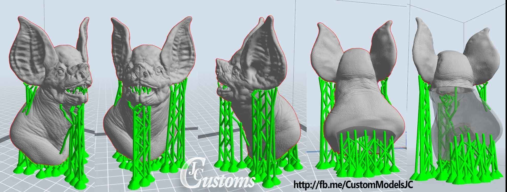 Bat Bust Sculpture 3D Print 3D print model_14