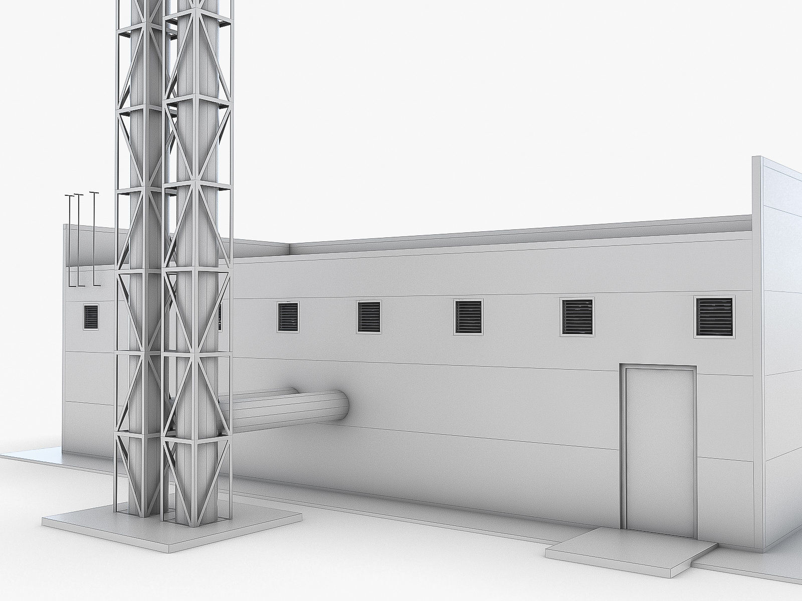 Industrial Buildings Collection Low-poly 3D model_42