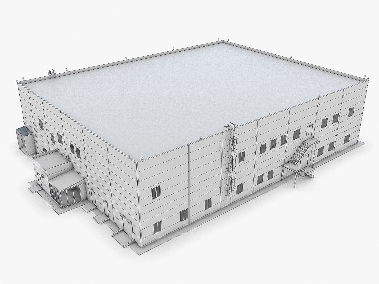 Industrial Buildings Collection Low-poly 3D model_103