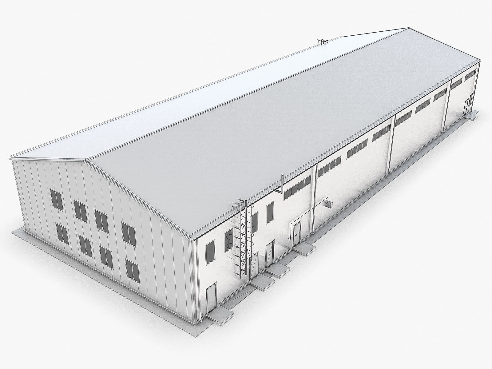 Industrial Buildings Collection Low-poly 3D model_86