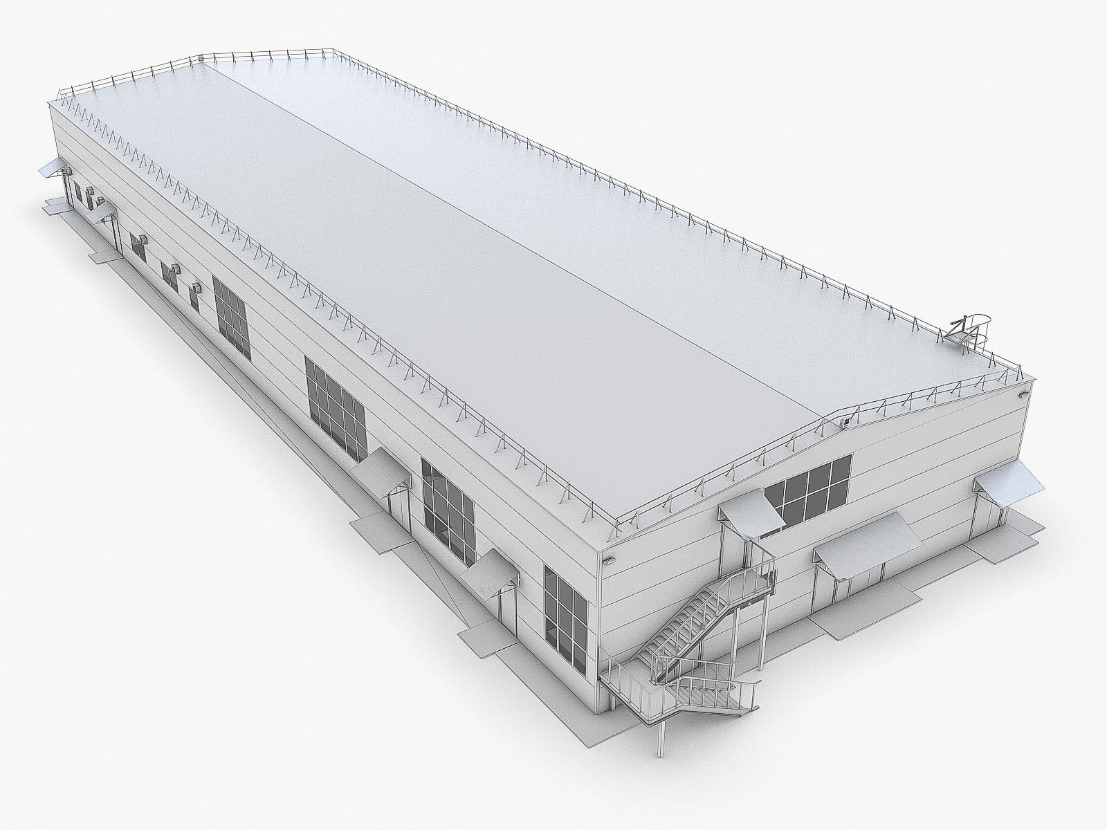 Industrial Buildings Collection Low-poly 3D model_84