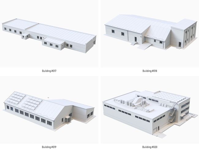 Industrial Buildings Collection Low-poly 3D model 5