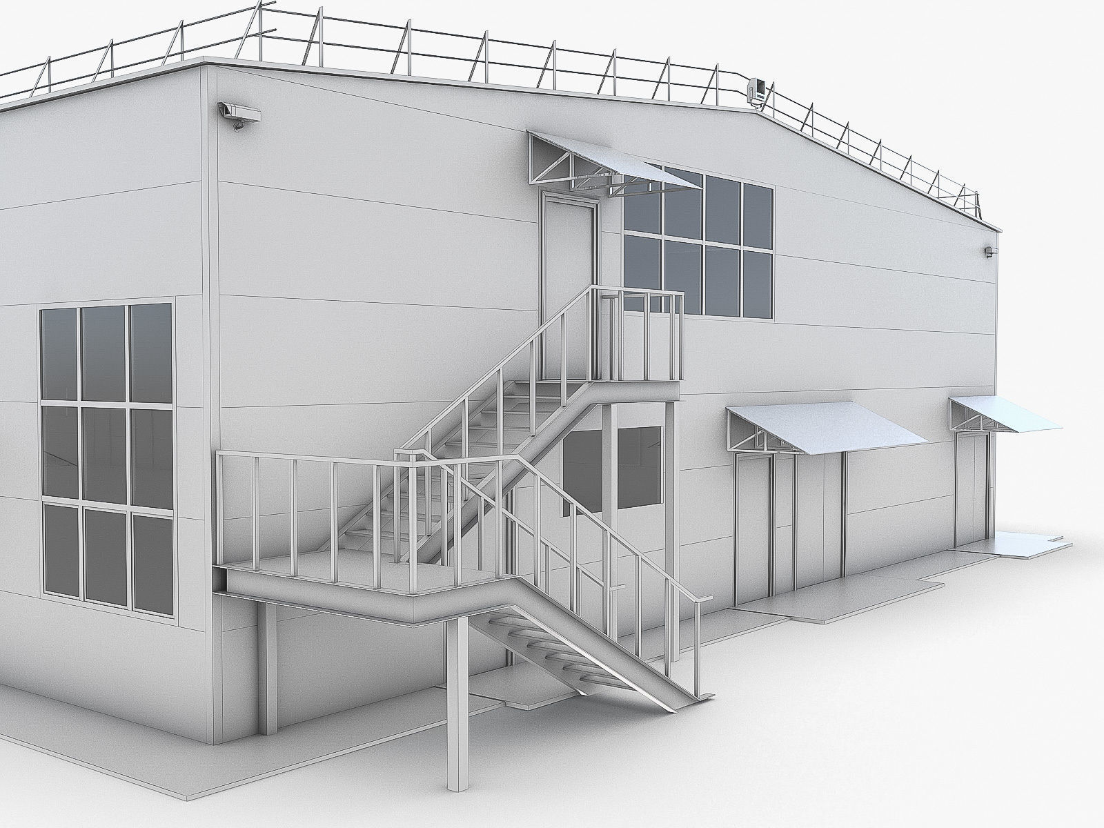 Industrial Buildings Collection Low-poly 3D model_81