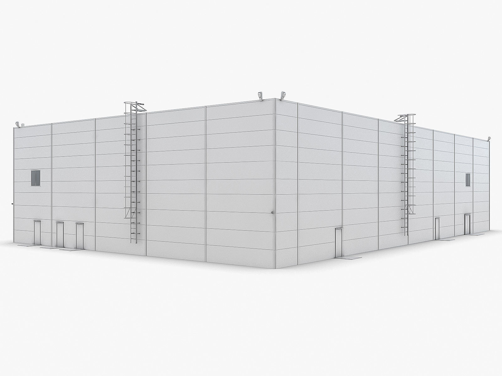 Industrial Buildings Collection Low-poly 3D model_117