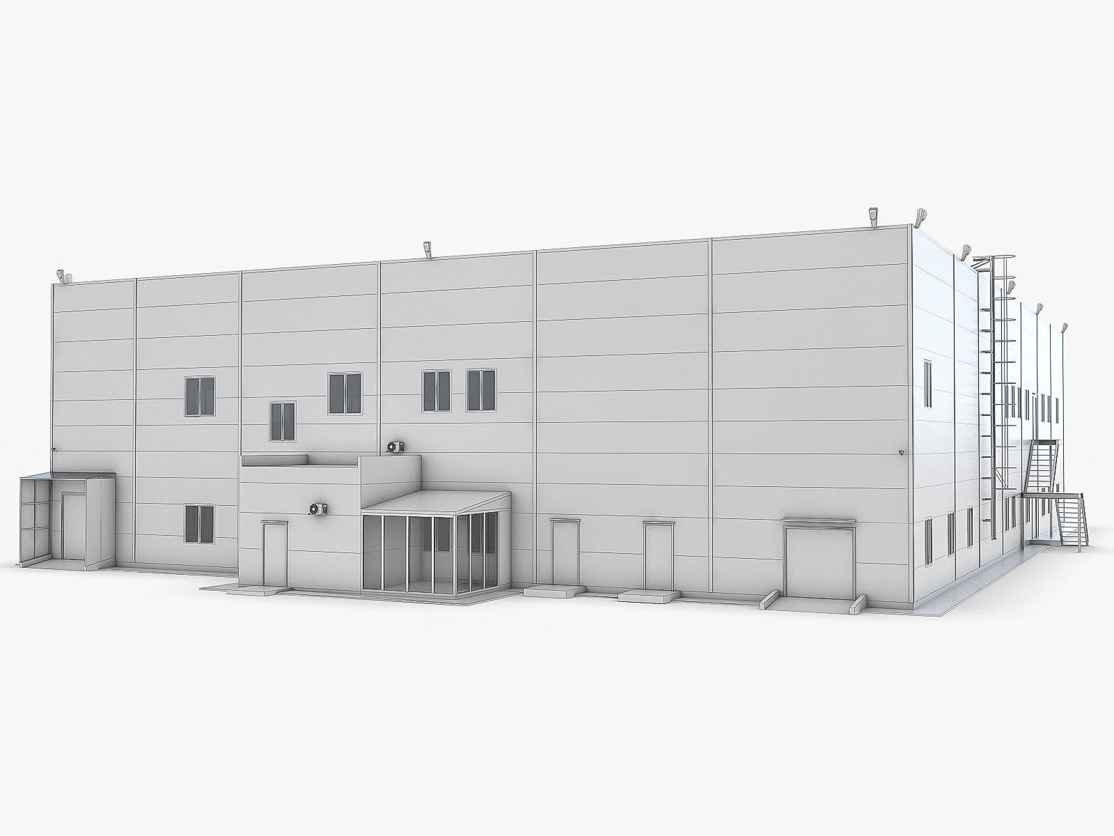 Industrial Buildings Collection Low-poly 3D model_101