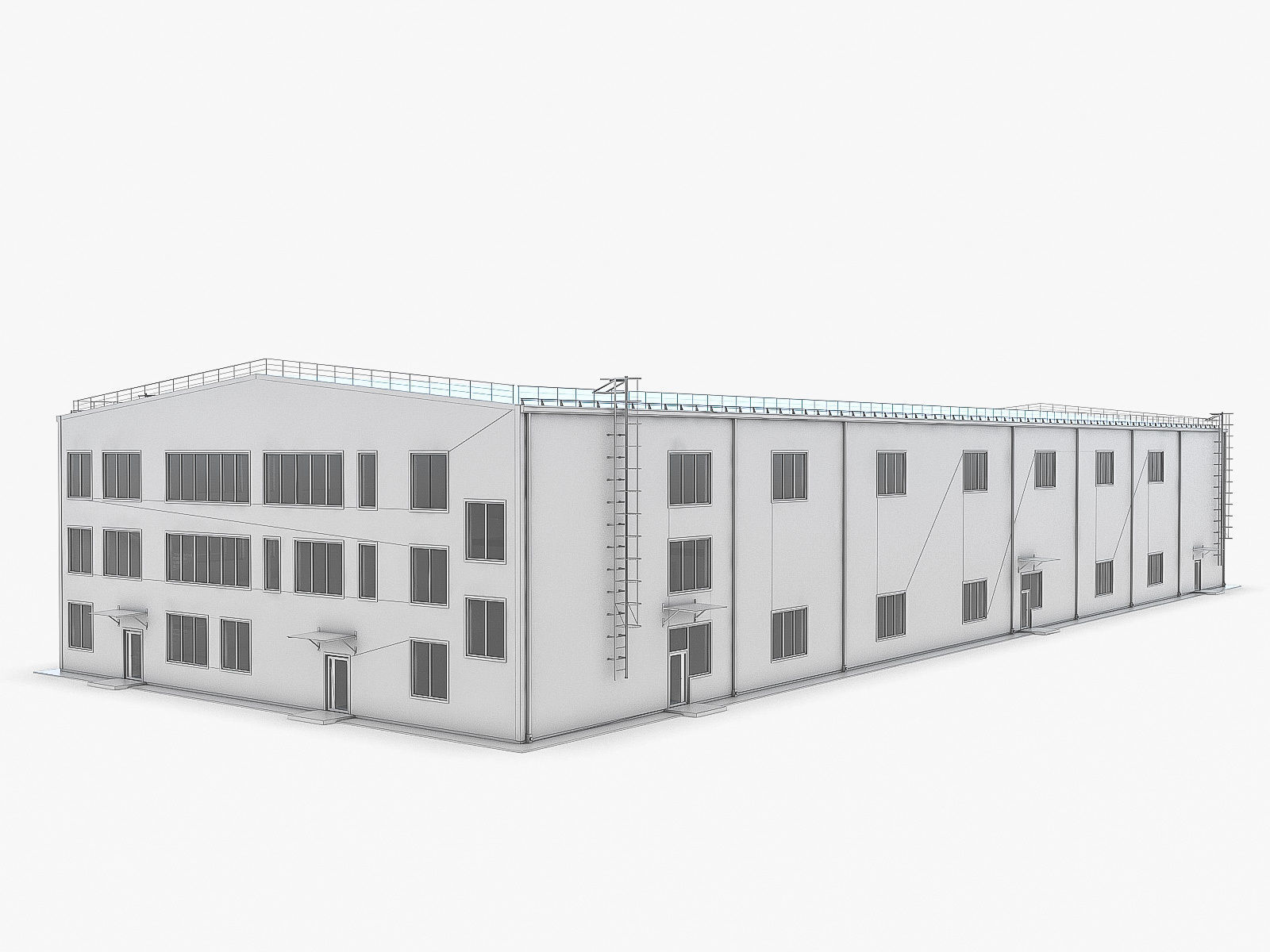 Industrial Buildings Collection Low-poly 3D model_68