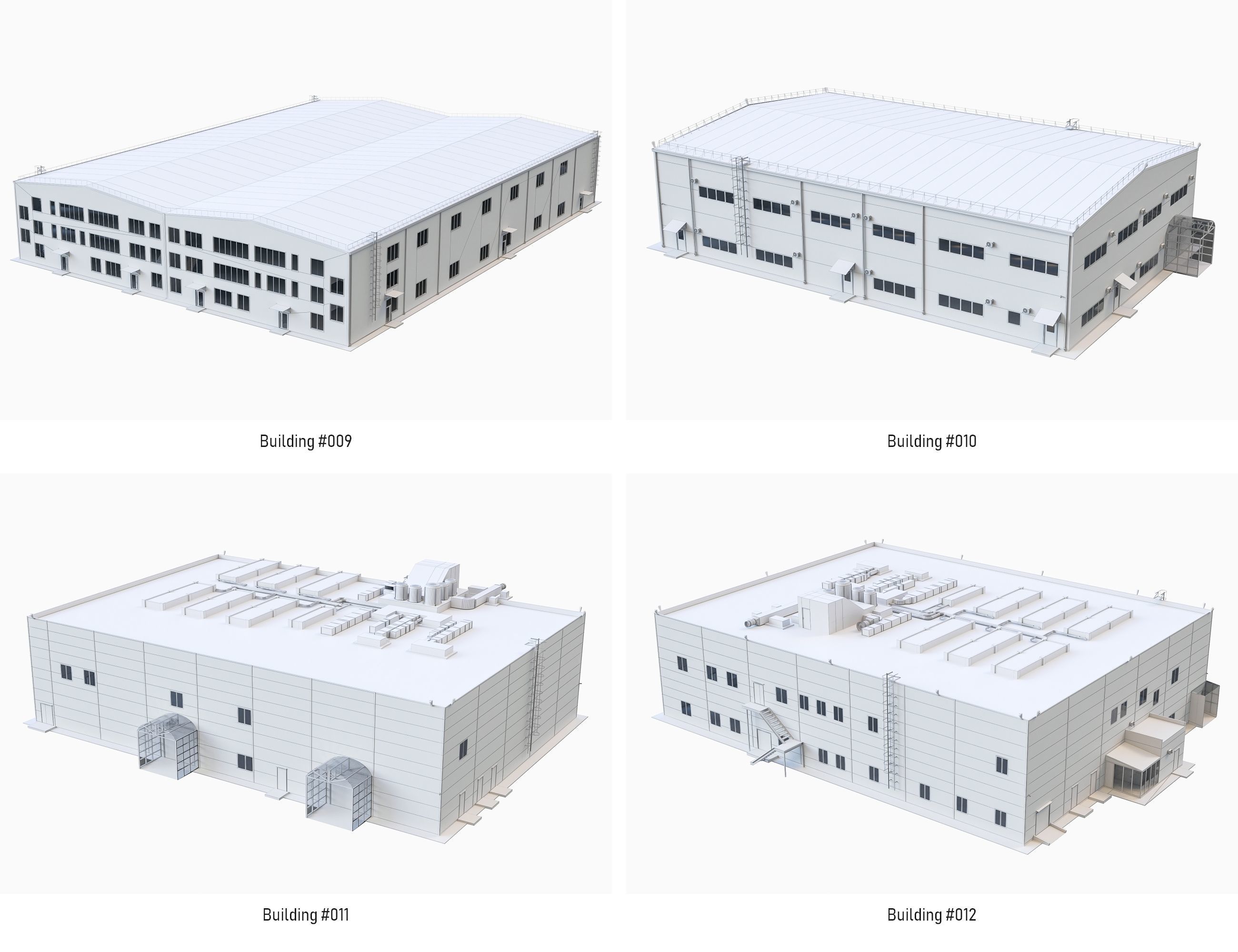 Industrial Buildings Collection Low-poly 3D model_6