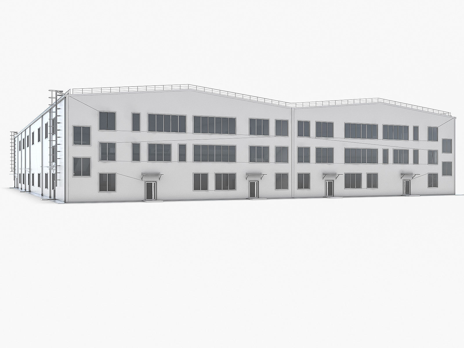 Industrial Buildings Collection Low-poly 3D model_78