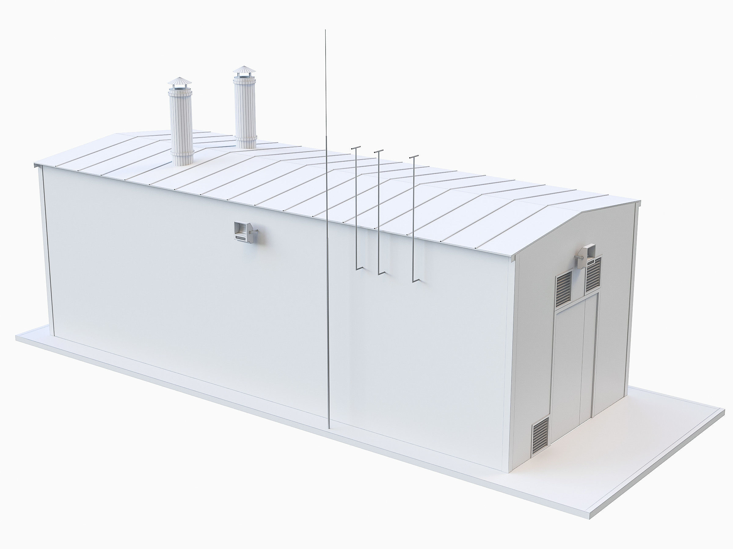 Industrial Buildings Collection Low-poly 3D model_36