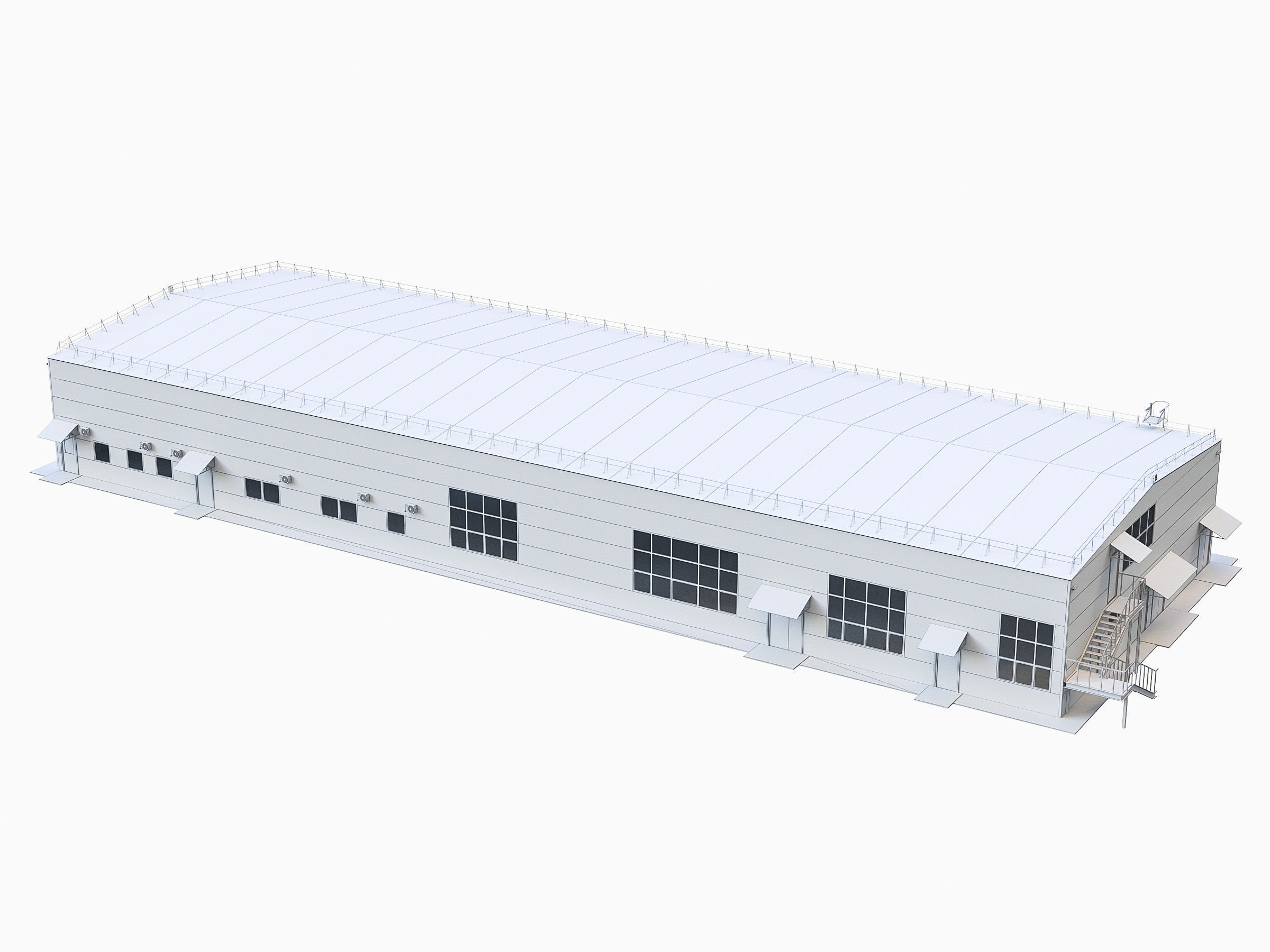 Industrial Buildings Collection Low-poly 3D model_22