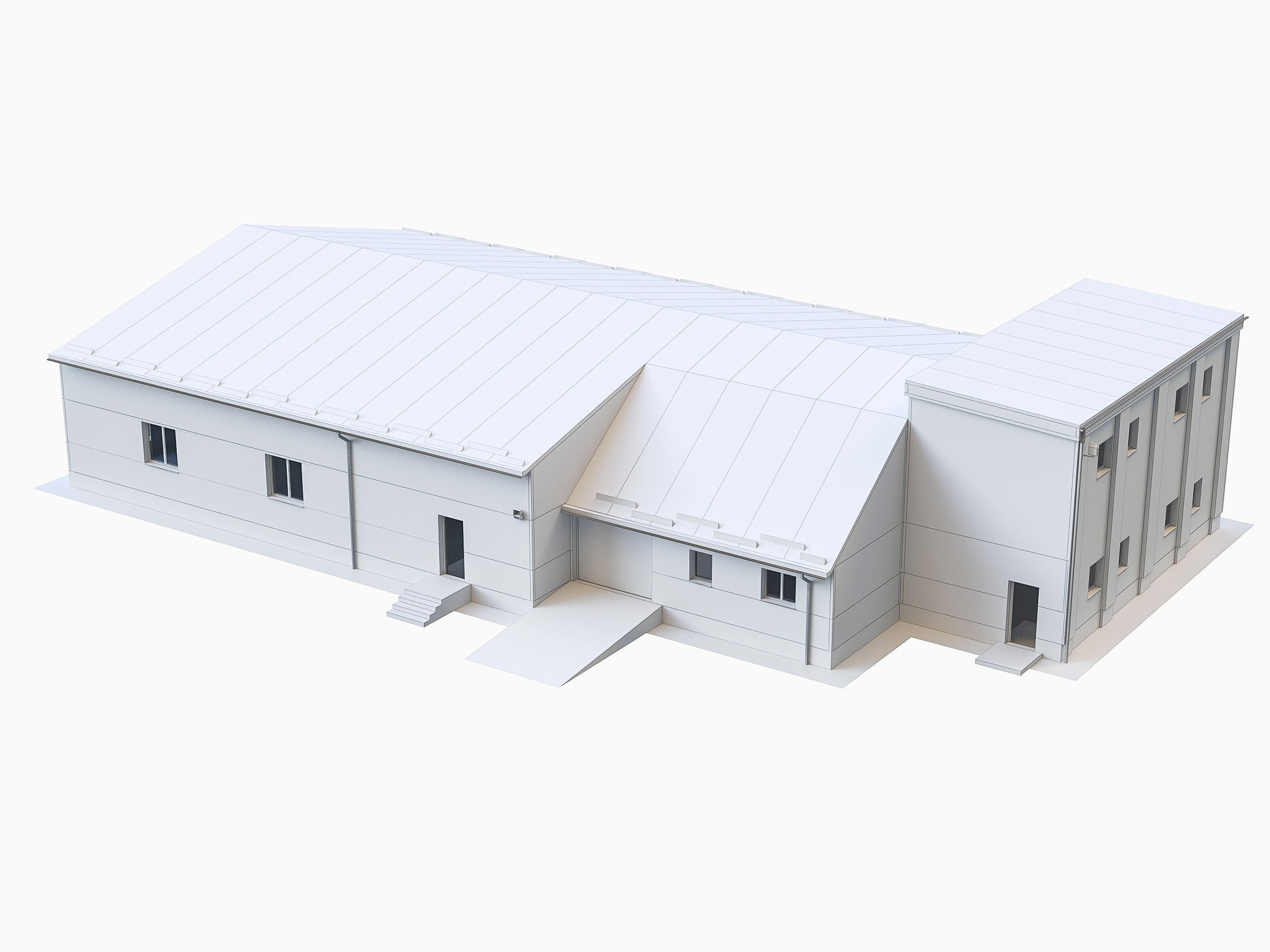 Industrial Buildings Collection Low-poly 3D model_25