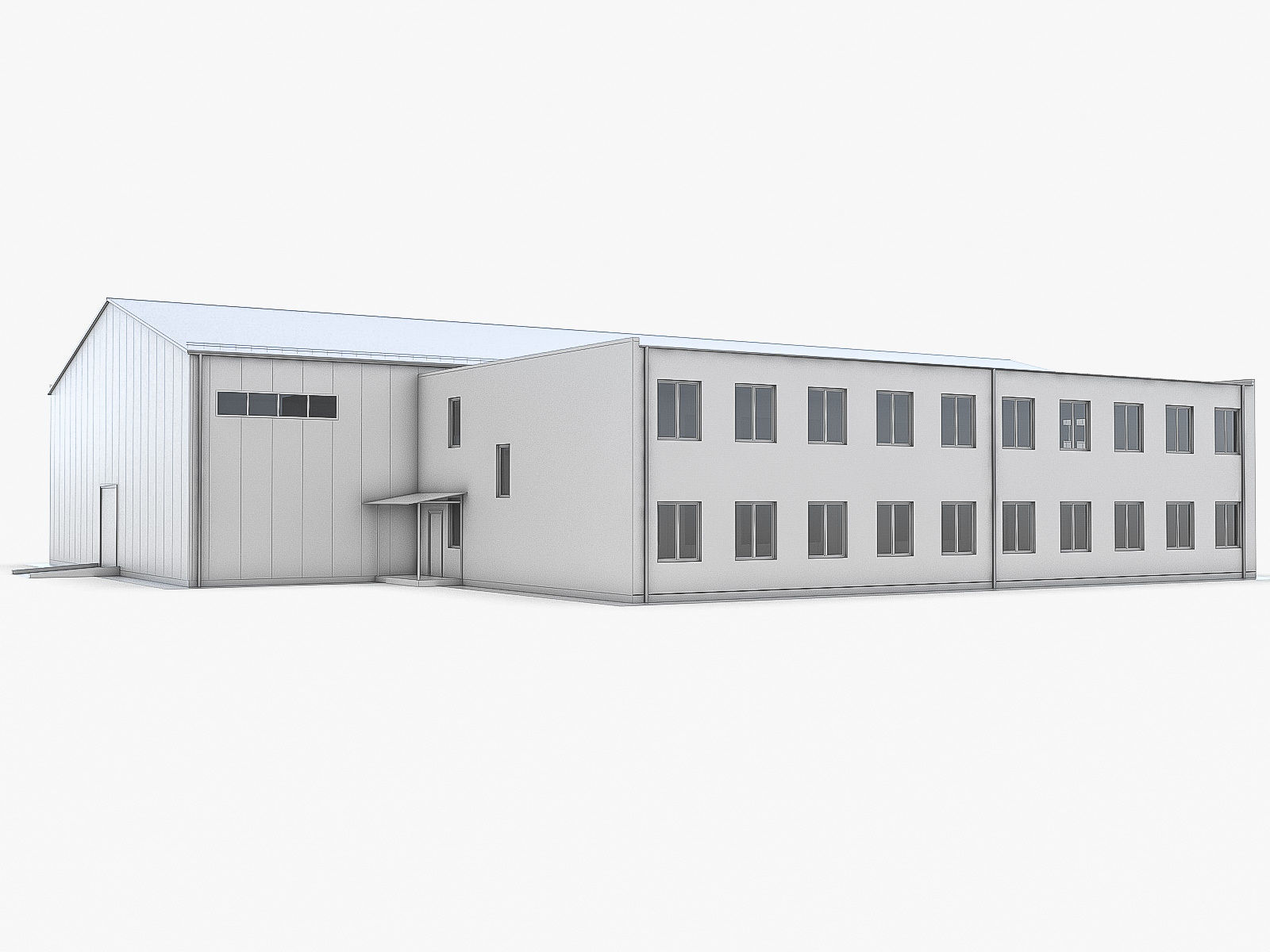 Industrial Buildings Collection Low-poly 3D model_105