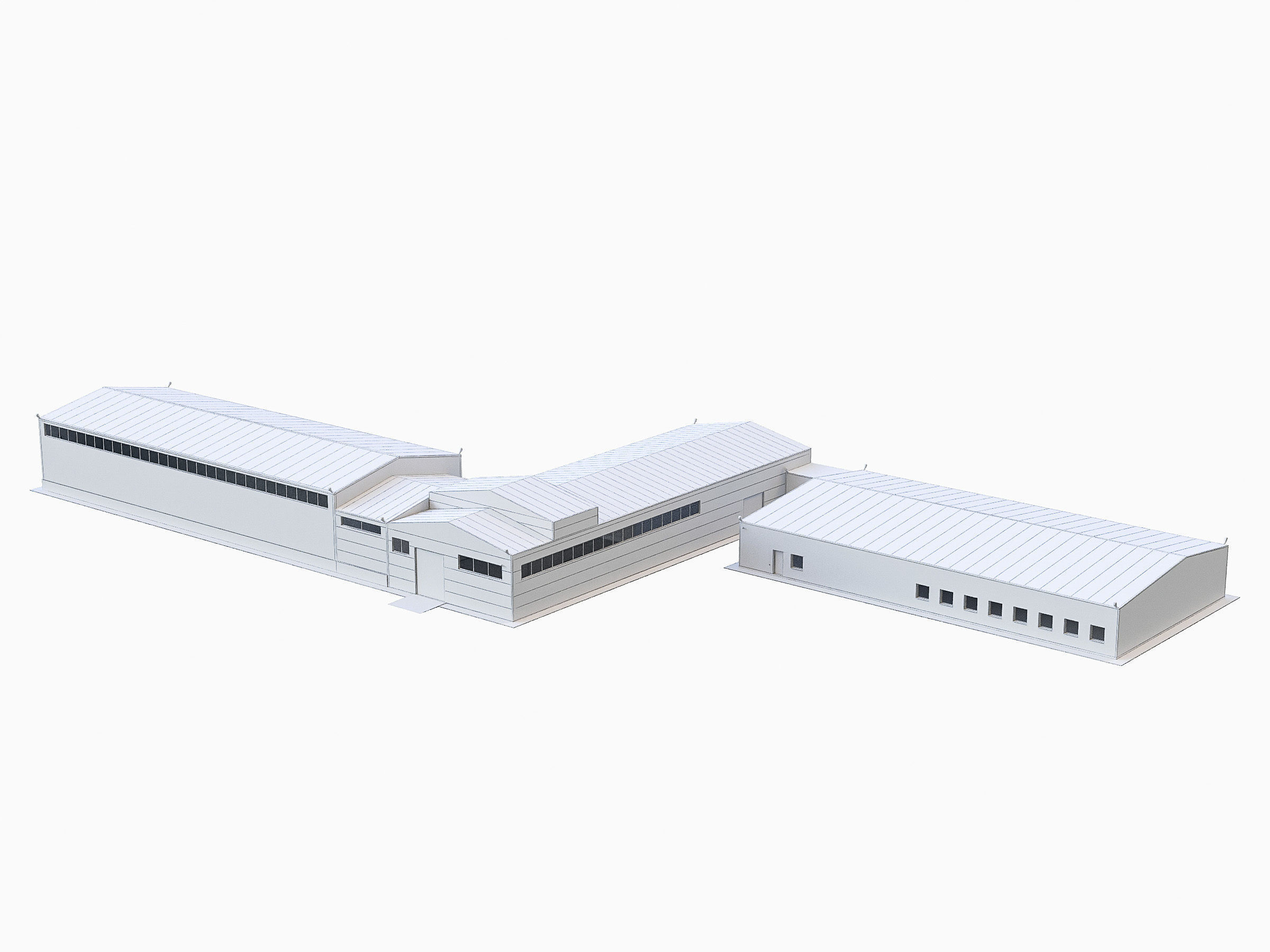 Industrial Buildings Collection Low-poly 3D model_11