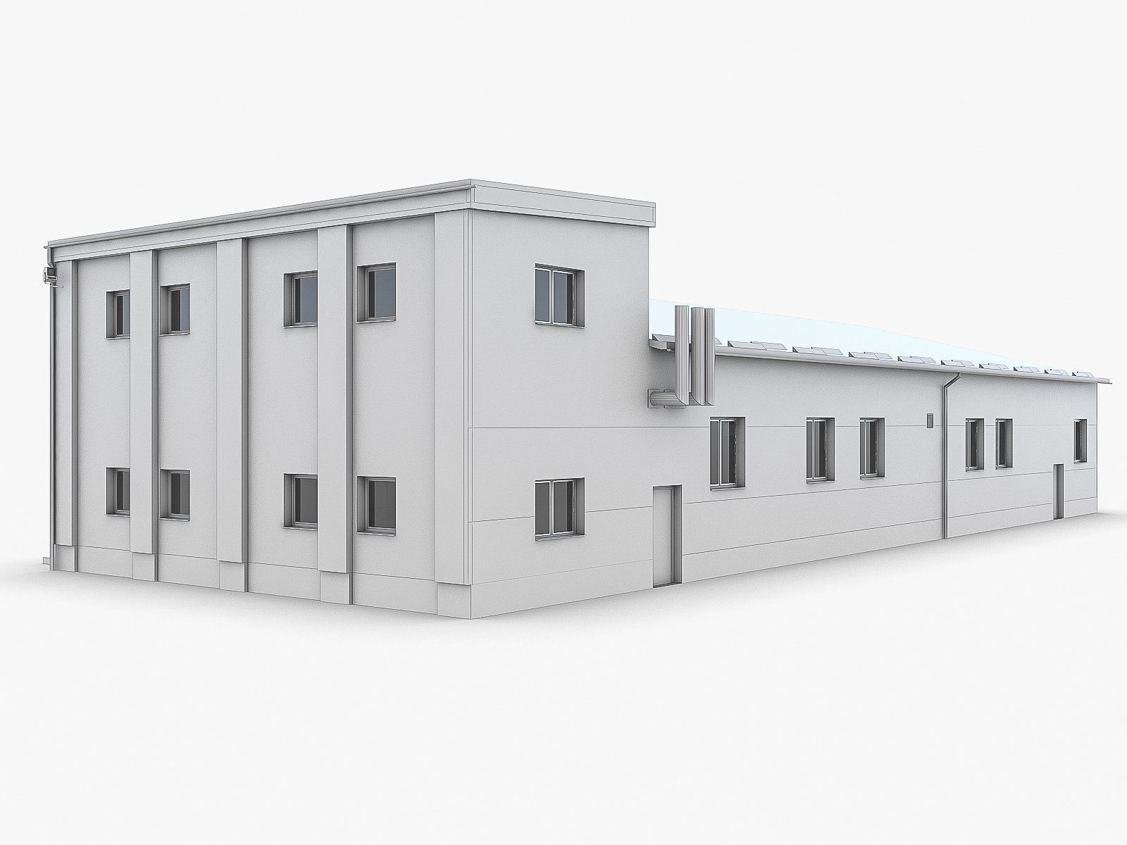 Industrial Buildings Collection Low-poly 3D model_92