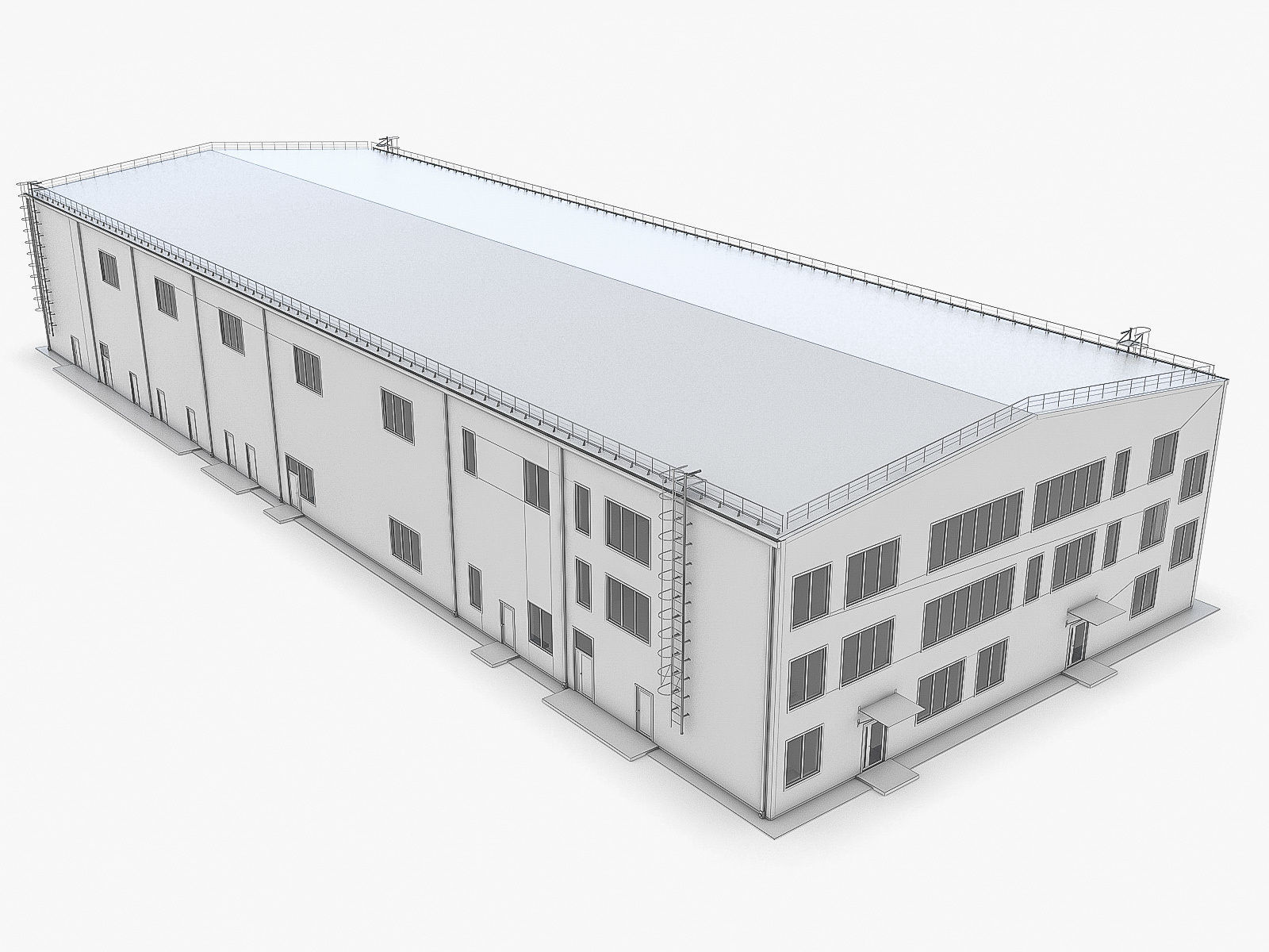 Industrial Buildings Collection Low-poly 3D model_70