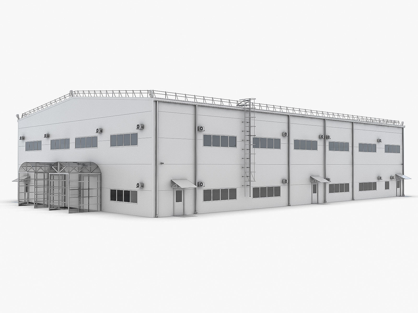 Industrial Buildings Collection Low-poly 3D model_109
