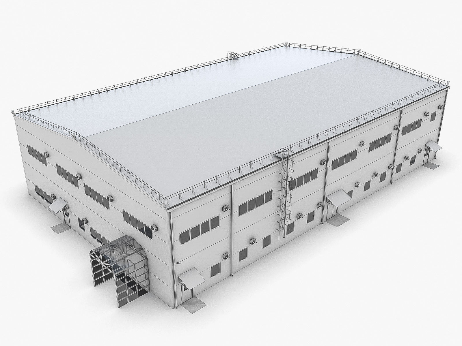 Industrial Buildings Collection Low-poly 3D model_114