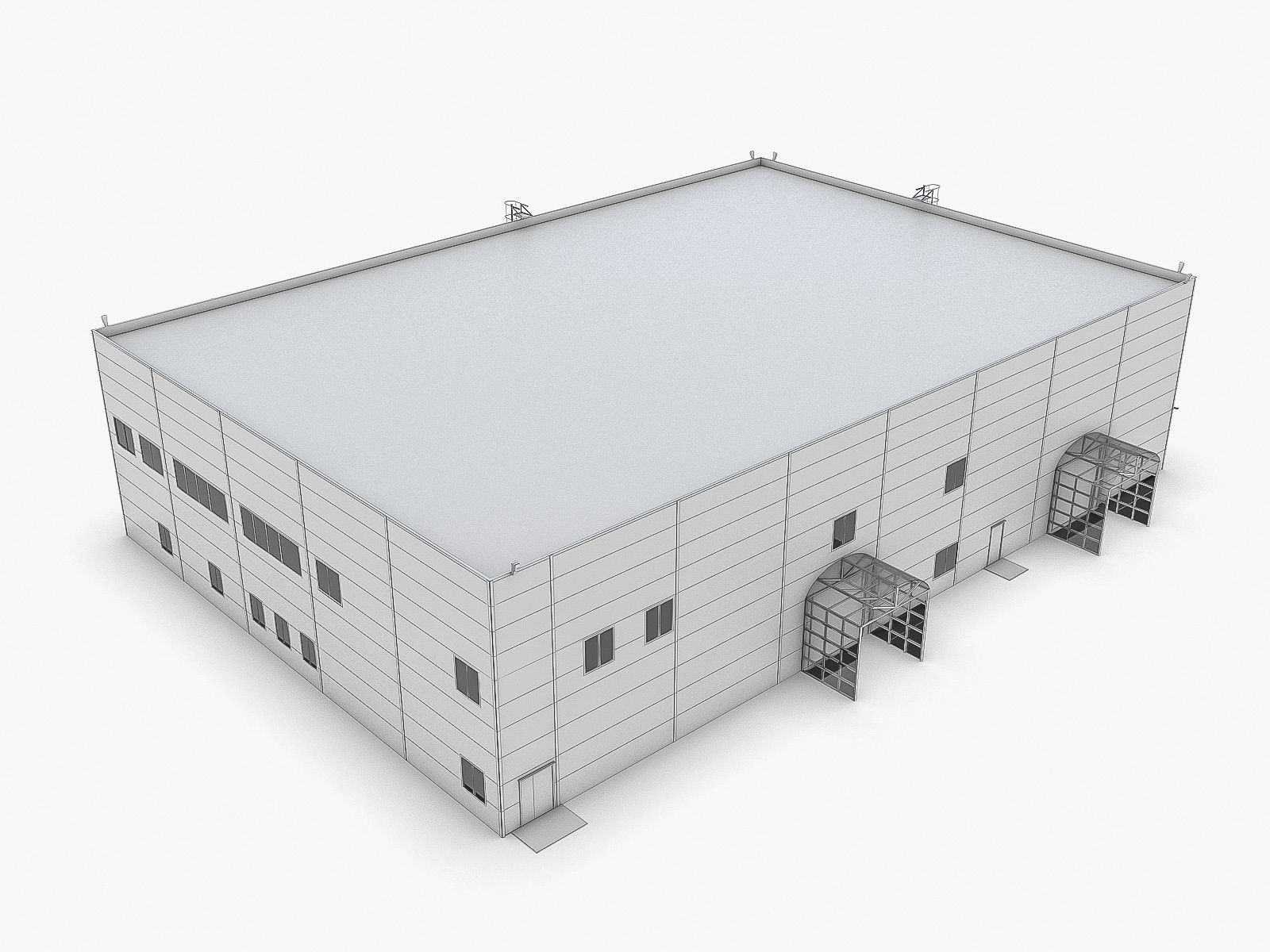 Industrial Buildings Collection Low-poly 3D model_118