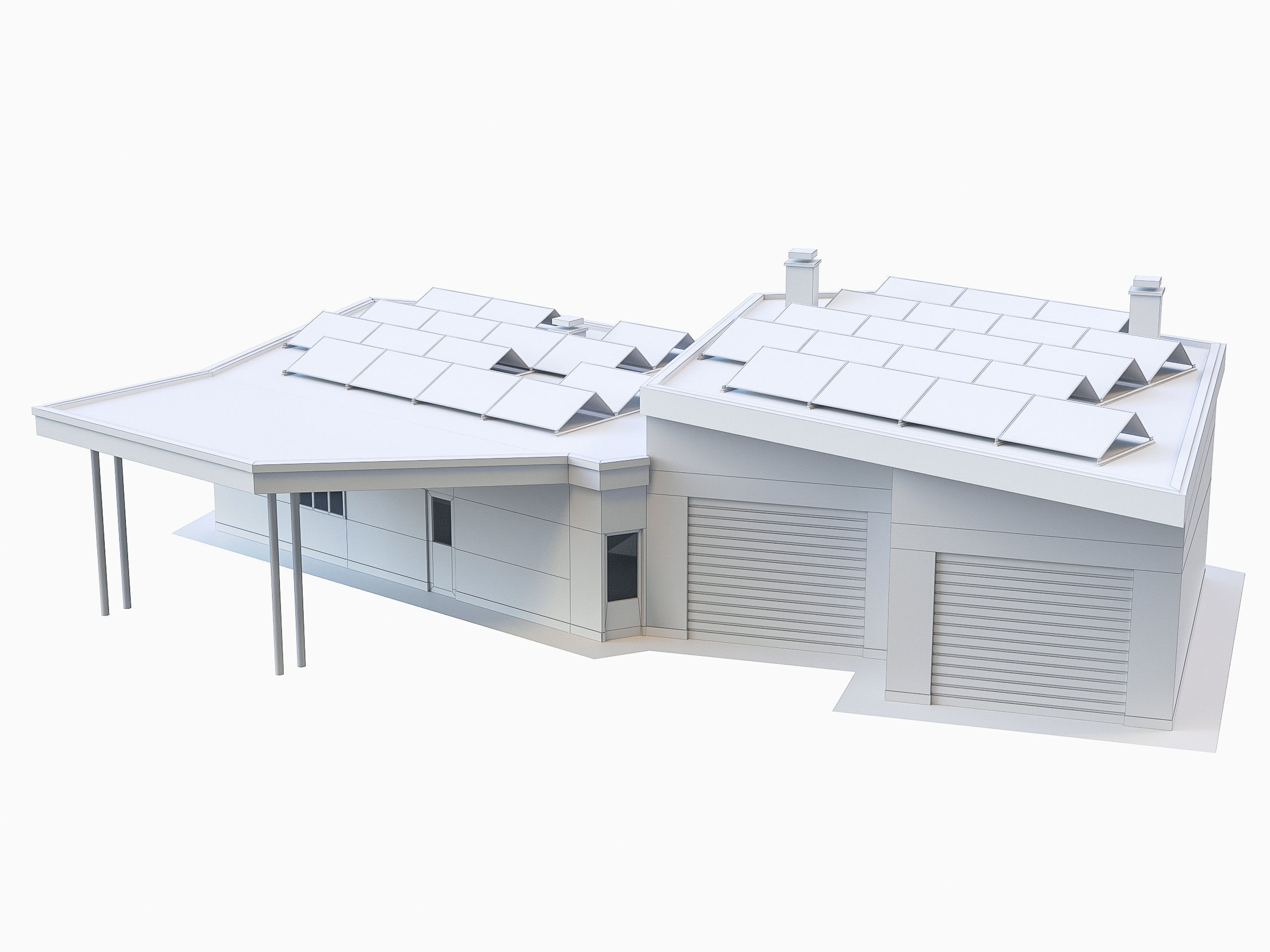 Industrial Buildings Collection Low-poly 3D model_28