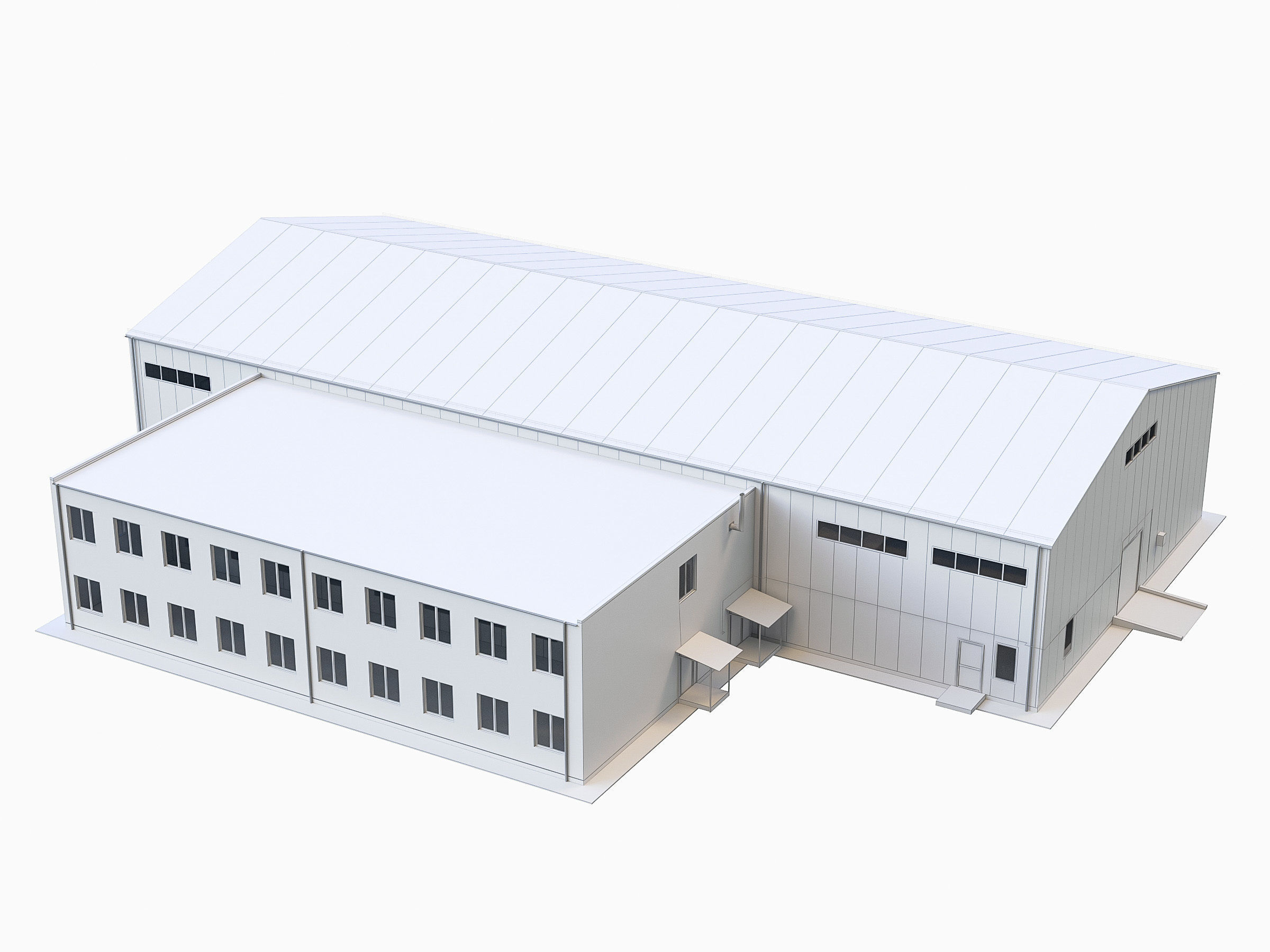 Industrial Buildings Collection Low-poly 3D model_21