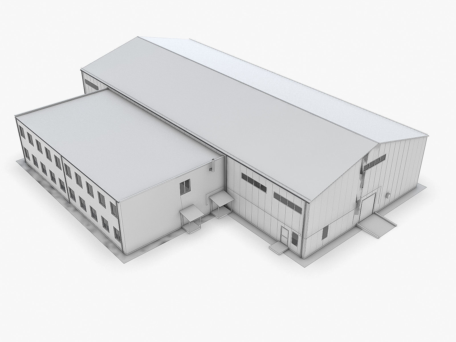 Industrial Buildings Collection Low-poly 3D model_106