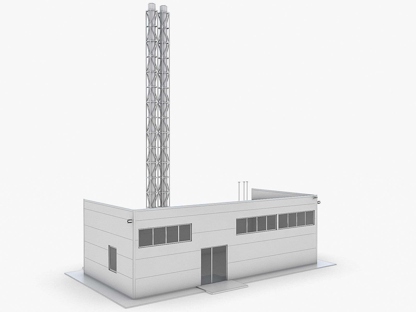 Industrial Buildings Collection Low-poly 3D model_46