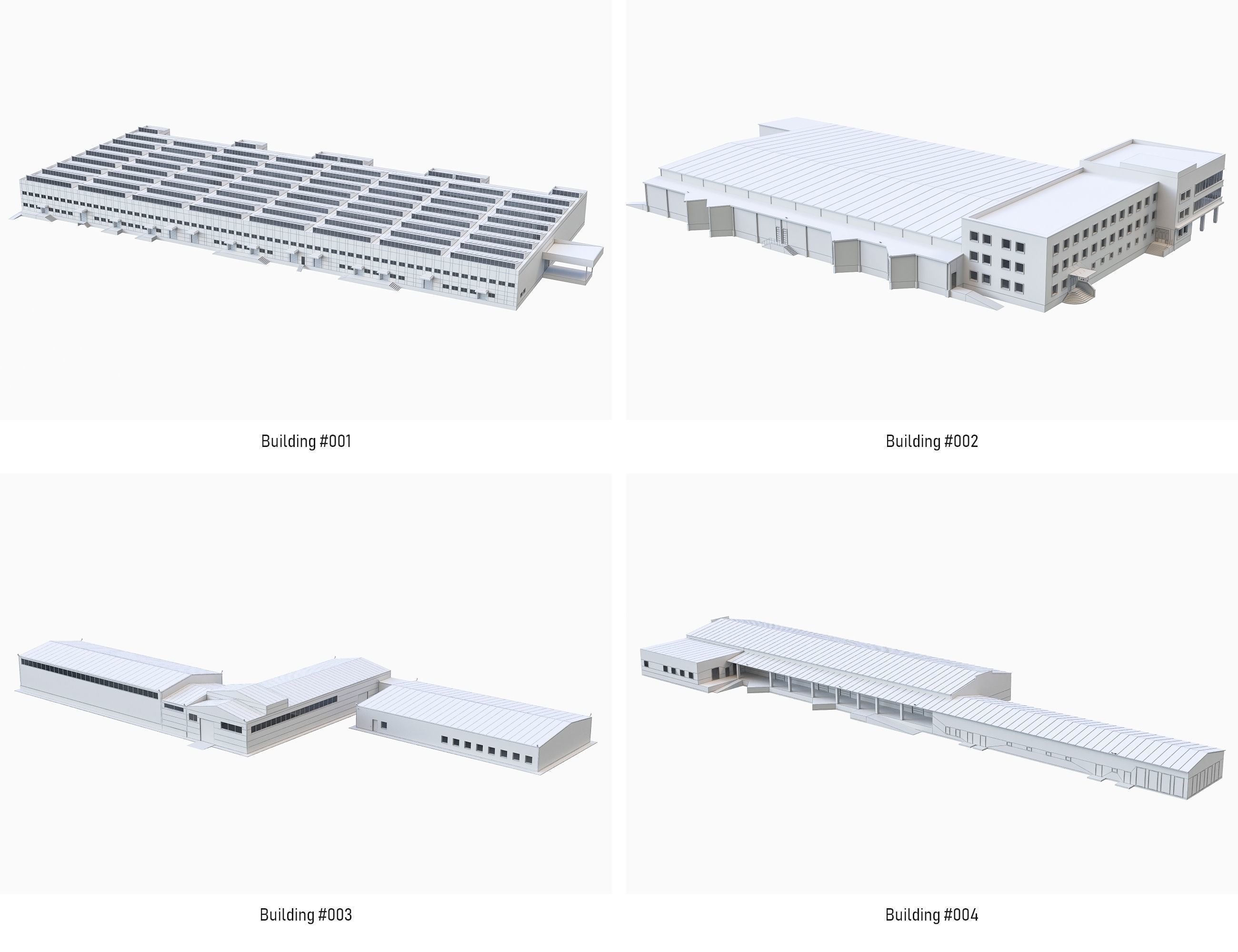 Industrial Buildings Collection Low-poly 3D model_1
