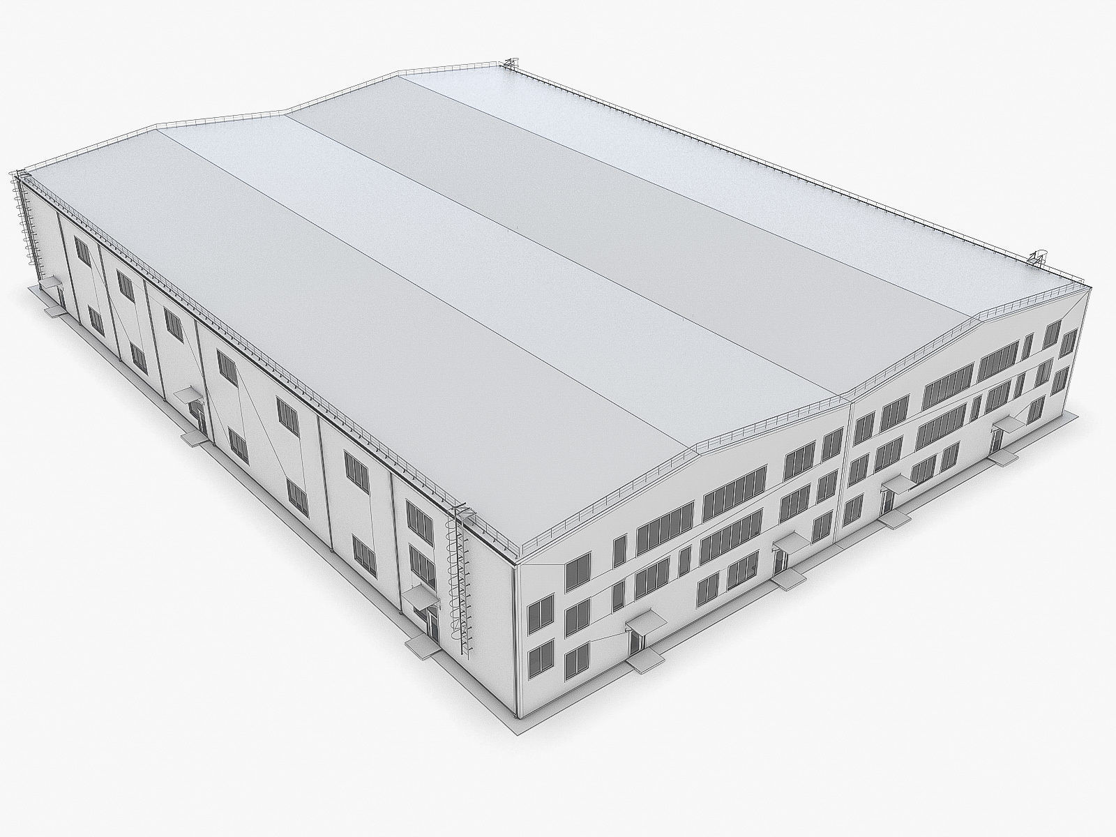 Industrial Buildings Collection Low-poly 3D model_79