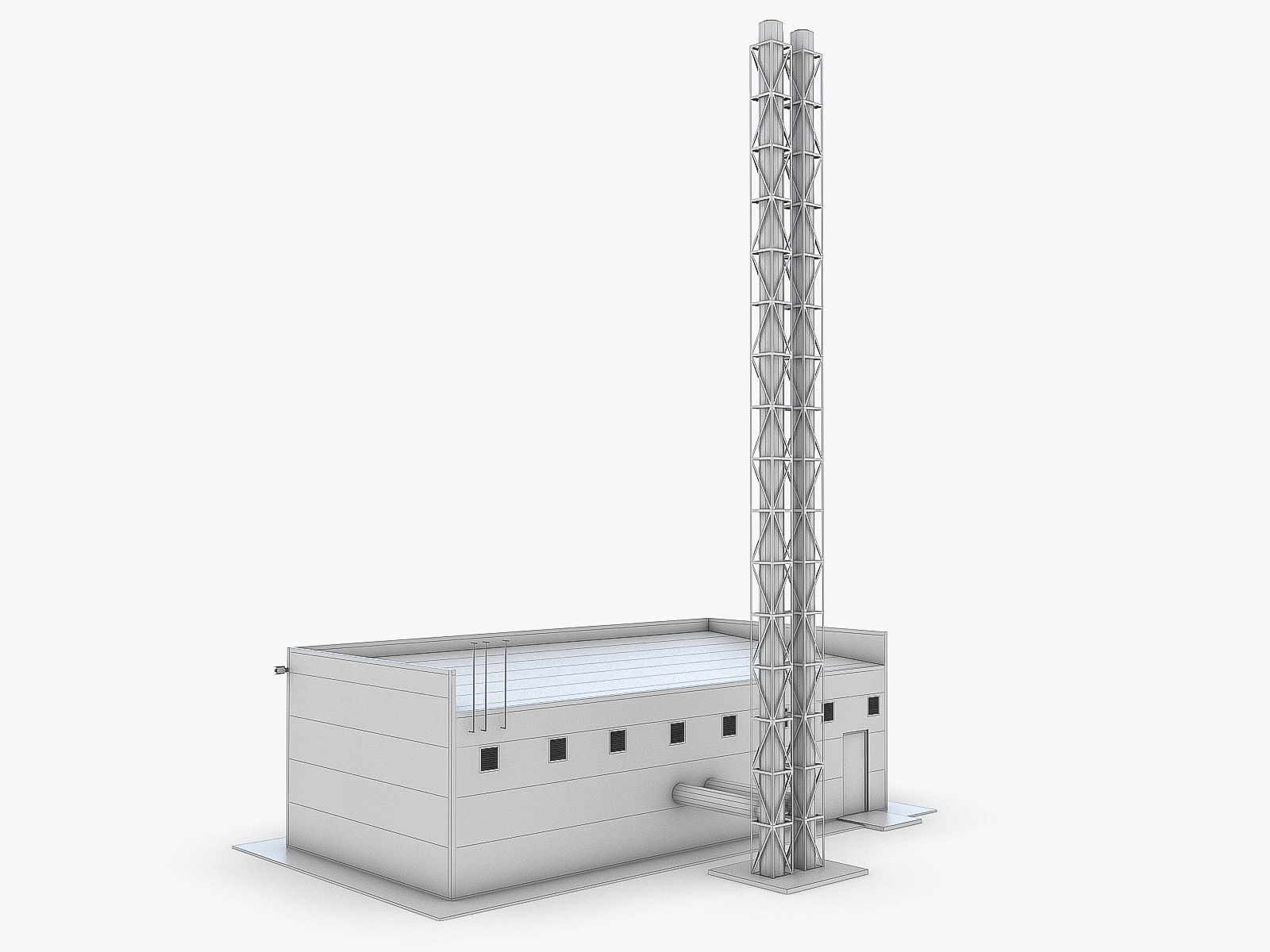 Industrial Buildings Collection Low-poly 3D model_40