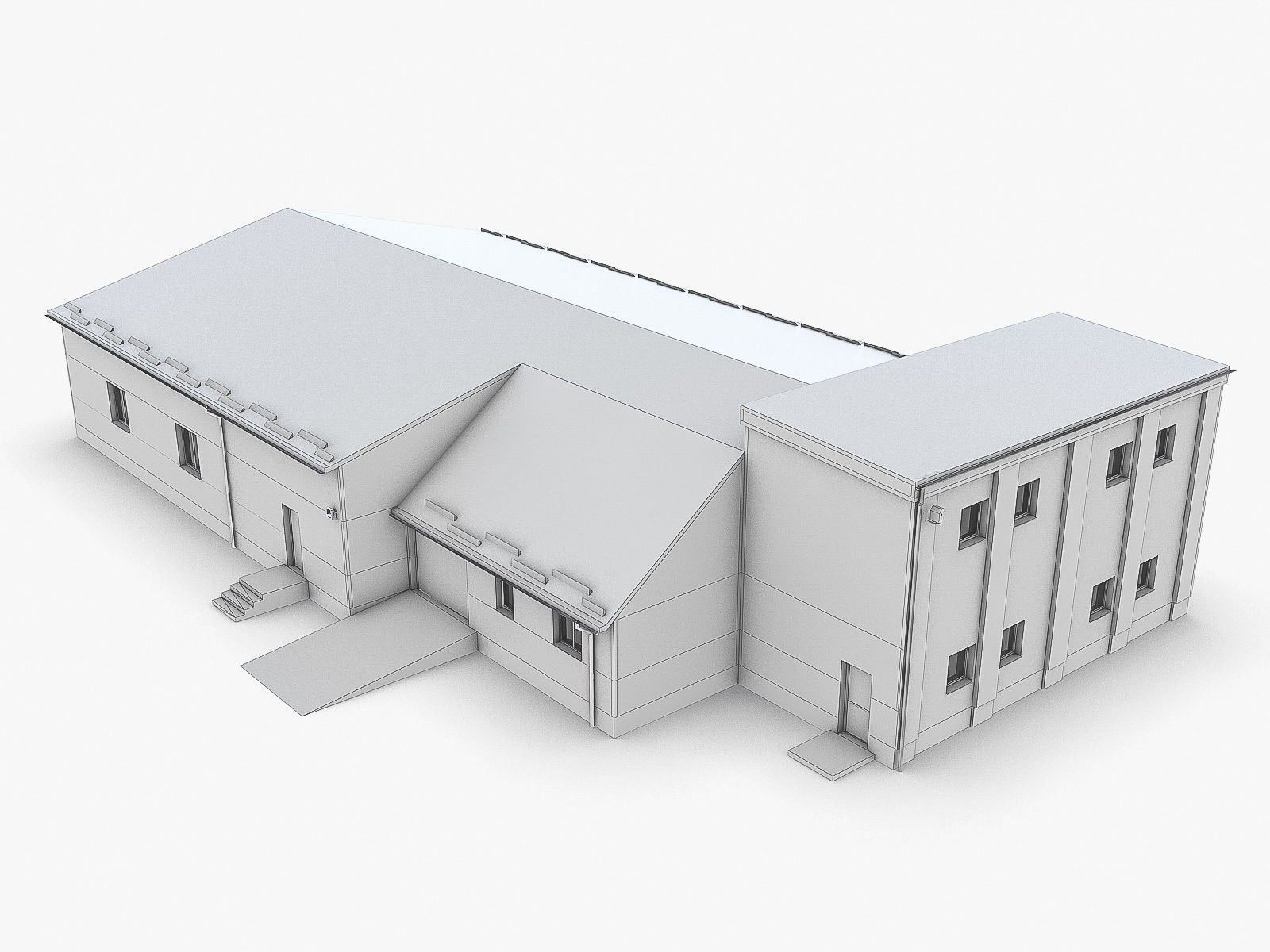 Industrial Buildings Collection Low-poly 3D model_95