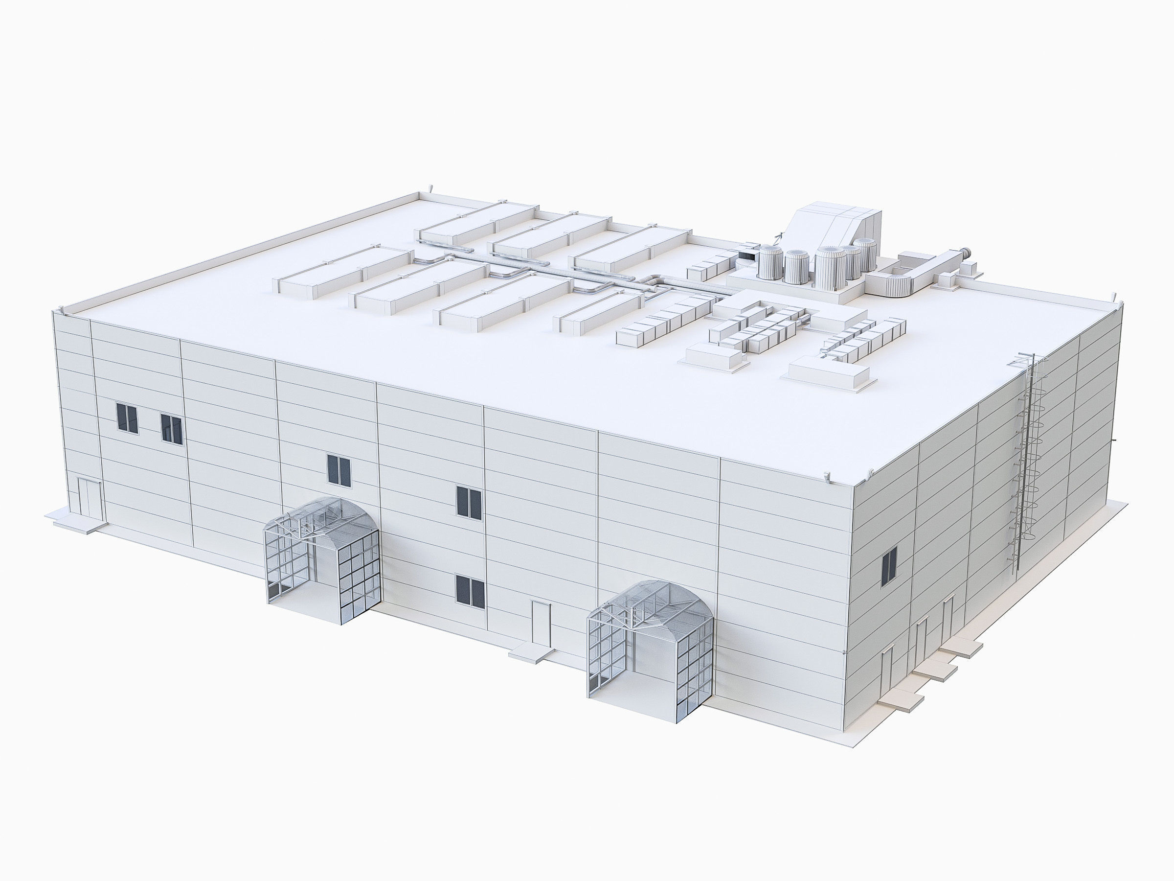 Industrial Buildings Collection Low-poly 3D model_17