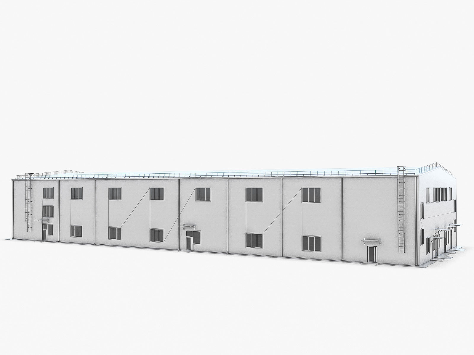Industrial Buildings Collection Low-poly 3D model_69