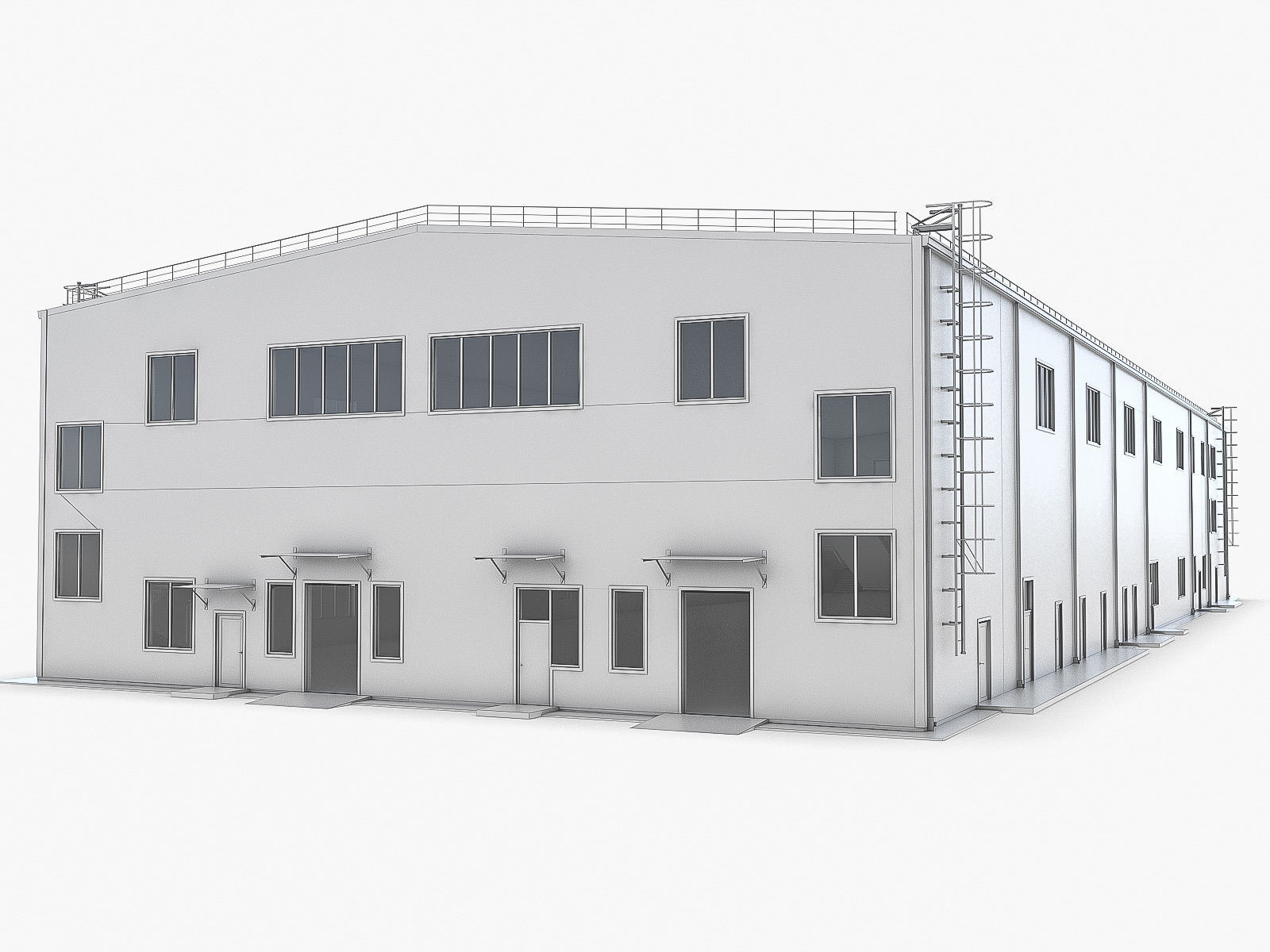 Industrial Buildings Collection Low-poly 3D model_72