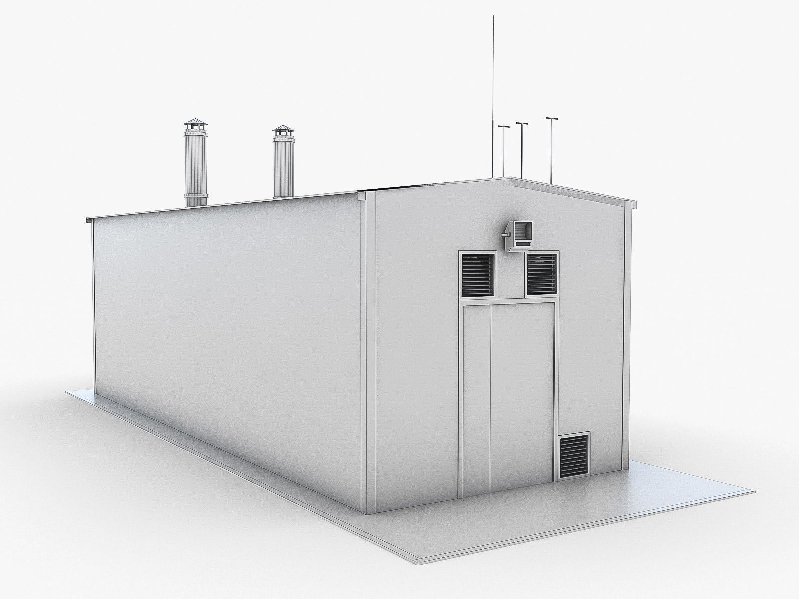 Industrial Buildings Collection Low-poly 3D model_47