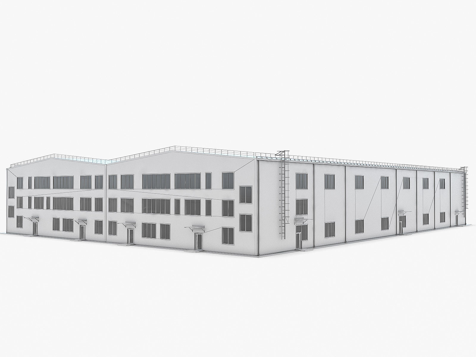 Industrial Buildings Collection Low-poly 3D model_74