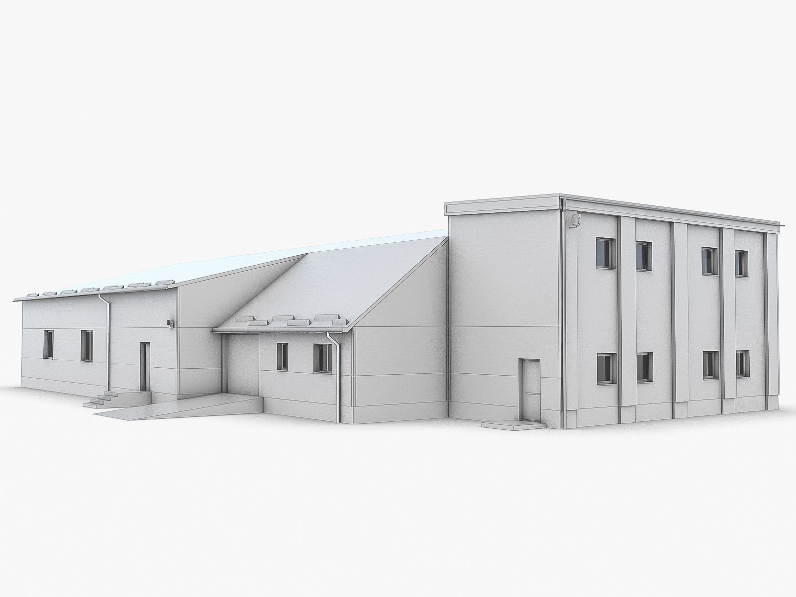 Industrial Buildings Collection Low-poly 3D model_91