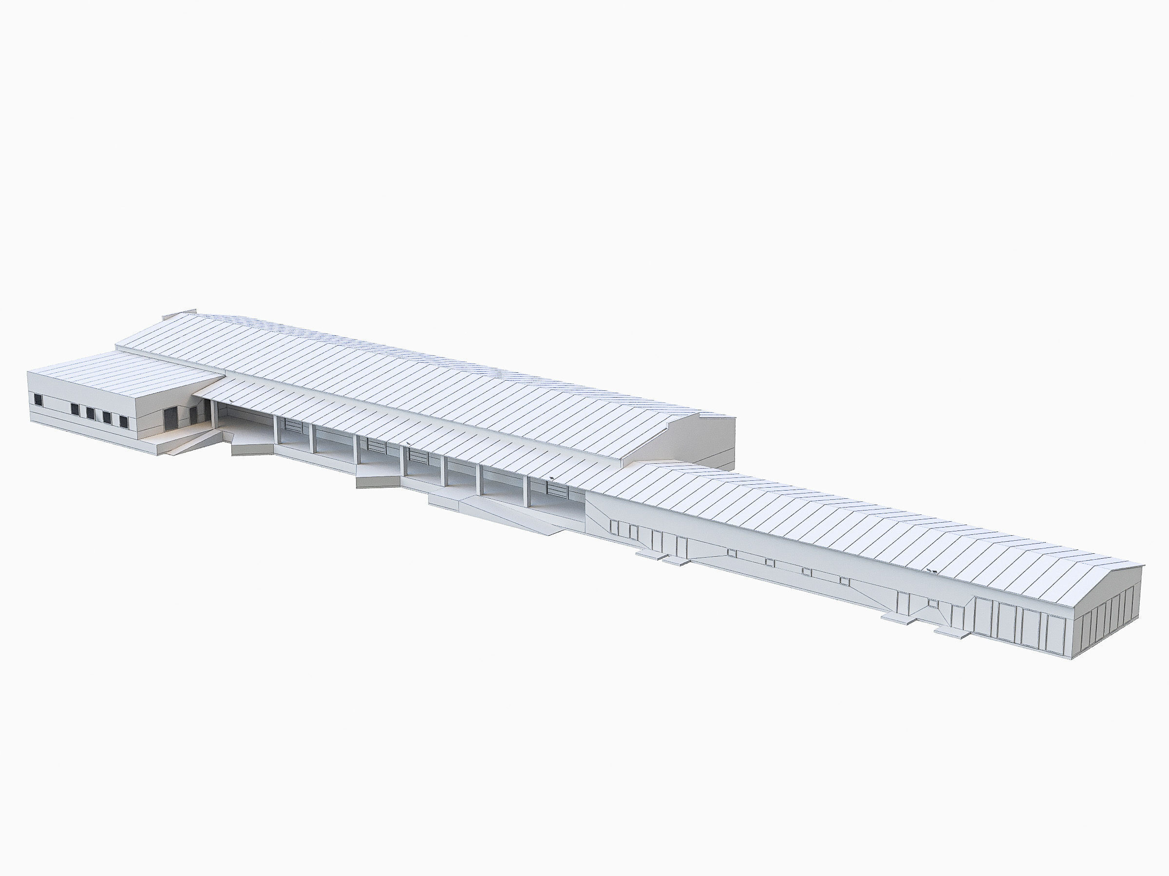 Industrial Buildings Collection Low-poly 3D model_13