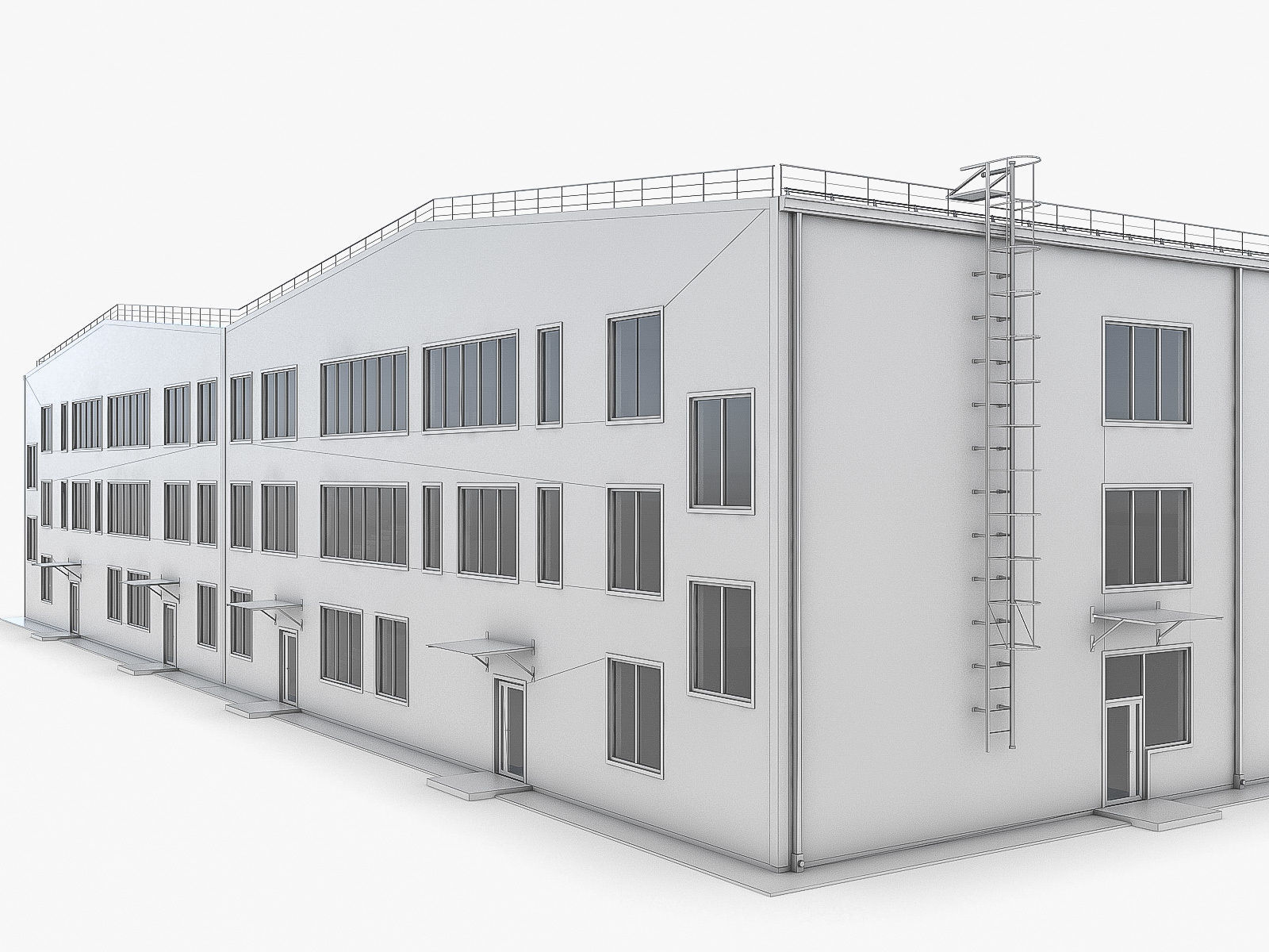 Industrial Buildings Collection Low-poly 3D model_73
