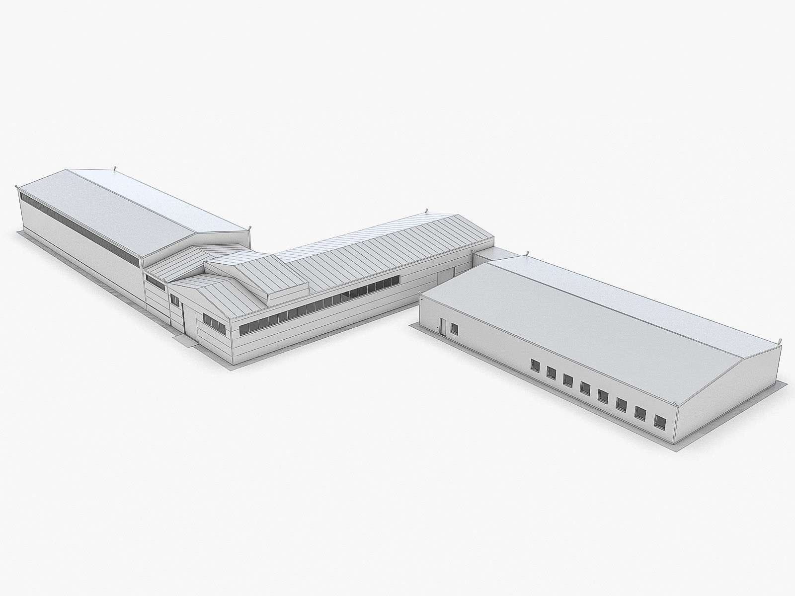 Industrial Buildings Collection Low-poly 3D model_127