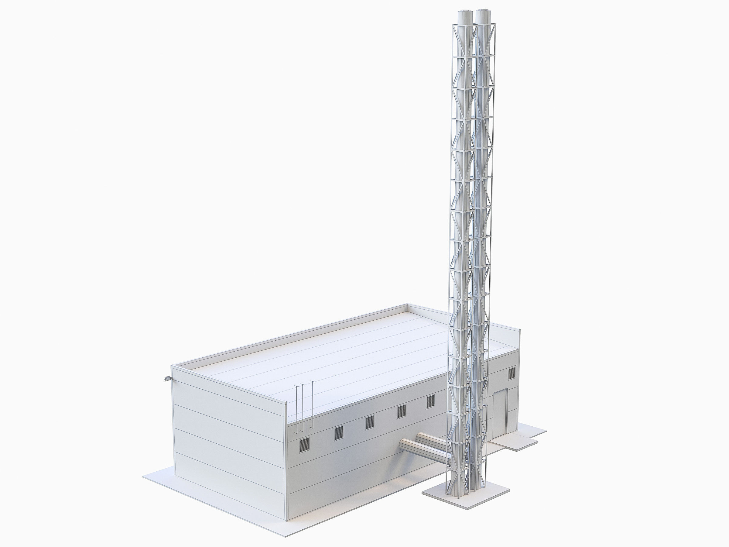 Industrial Buildings Collection Low-poly 3D model_31