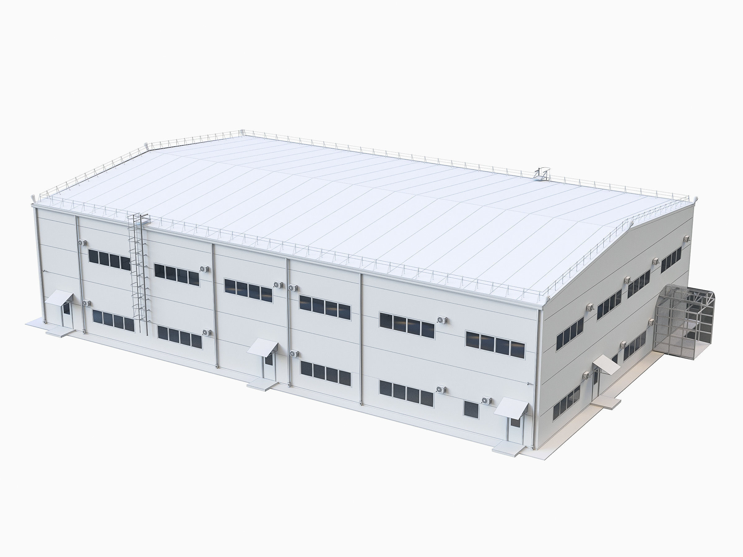Industrial Buildings Collection Low-poly 3D model_20