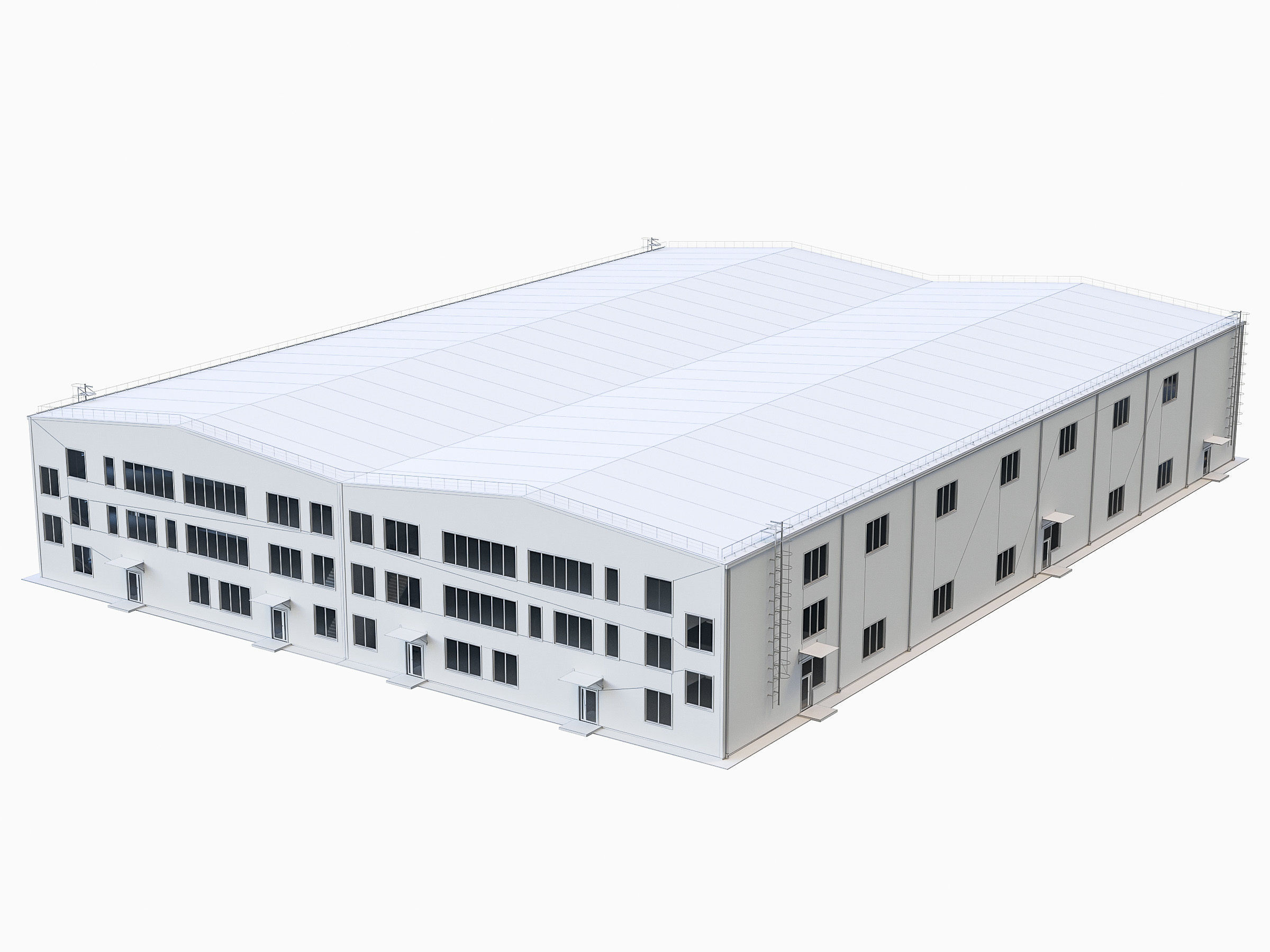 Industrial Buildings Collection Low-poly 3D model_19