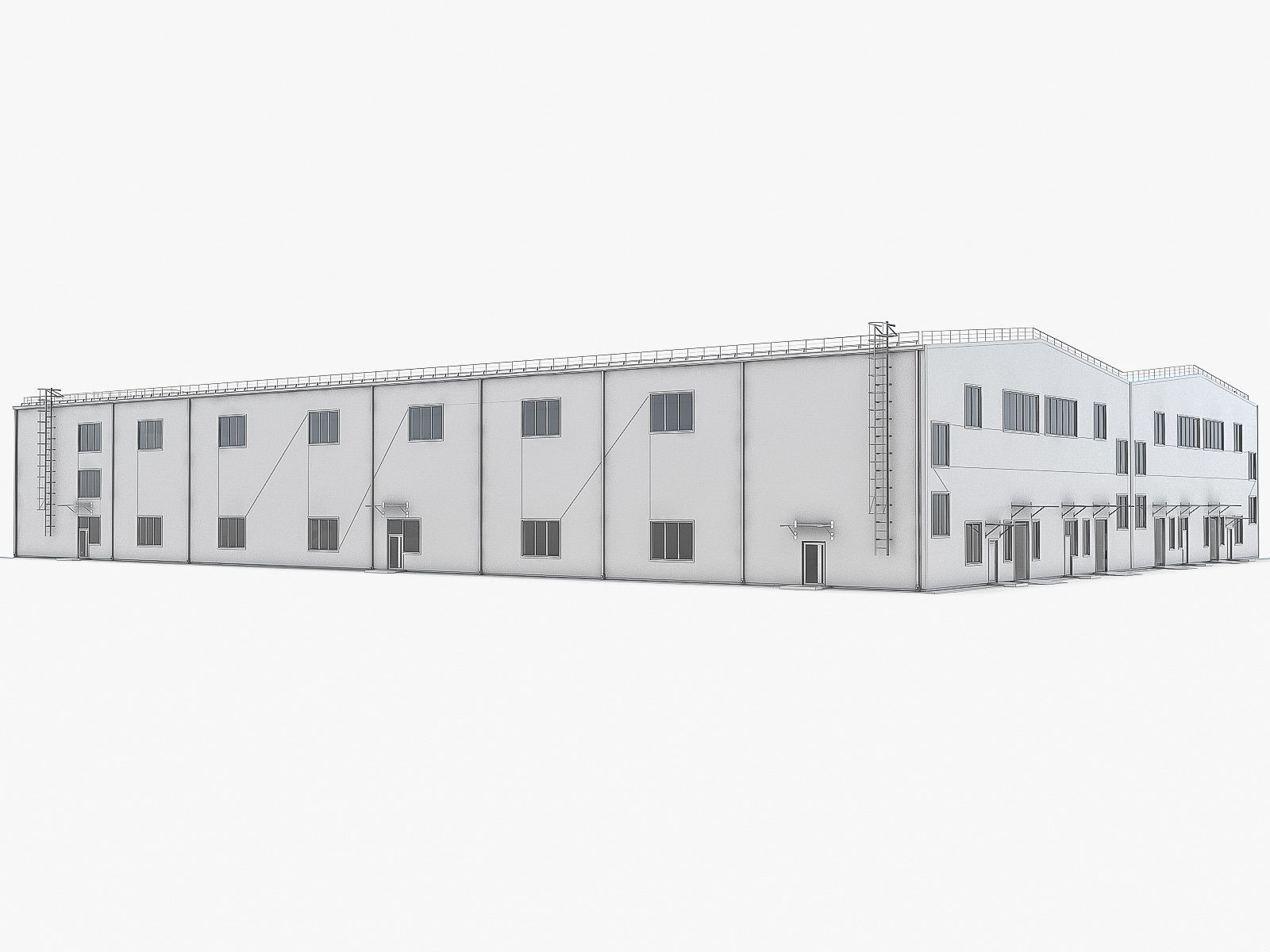 Industrial Buildings Collection Low-poly 3D model_77