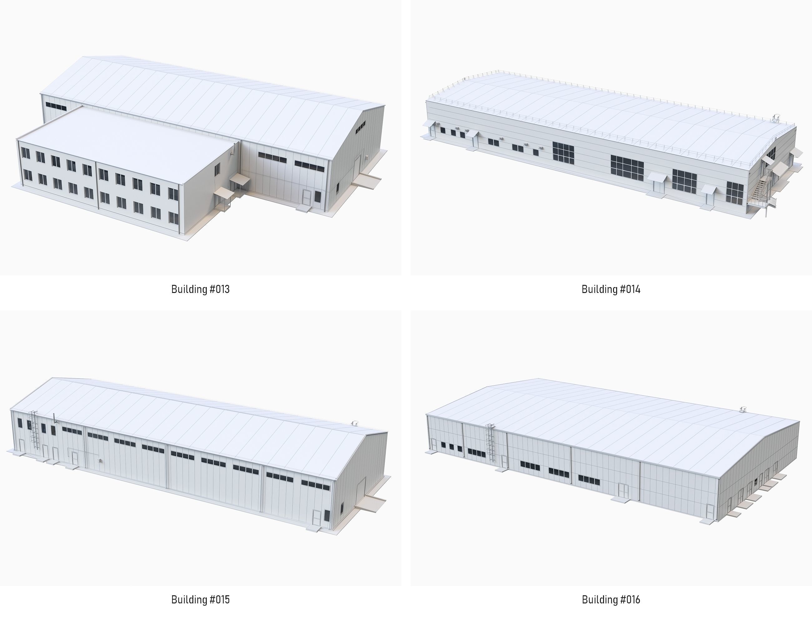 Industrial Buildings Collection Low-poly 3D model_5