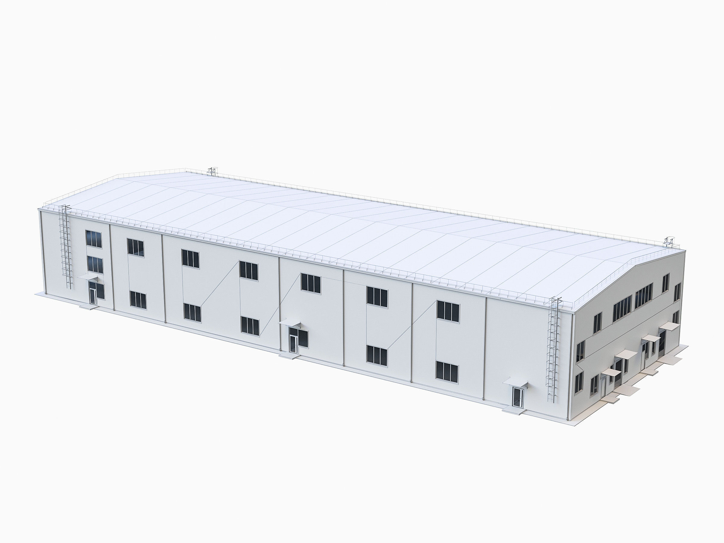 Industrial Buildings Collection Low-poly 3D model_16