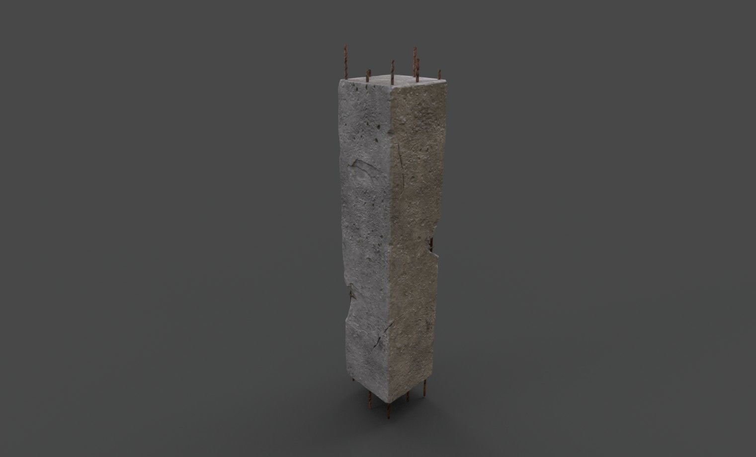 OLD DAMAGED PILLAR Low-poly 3D model_5