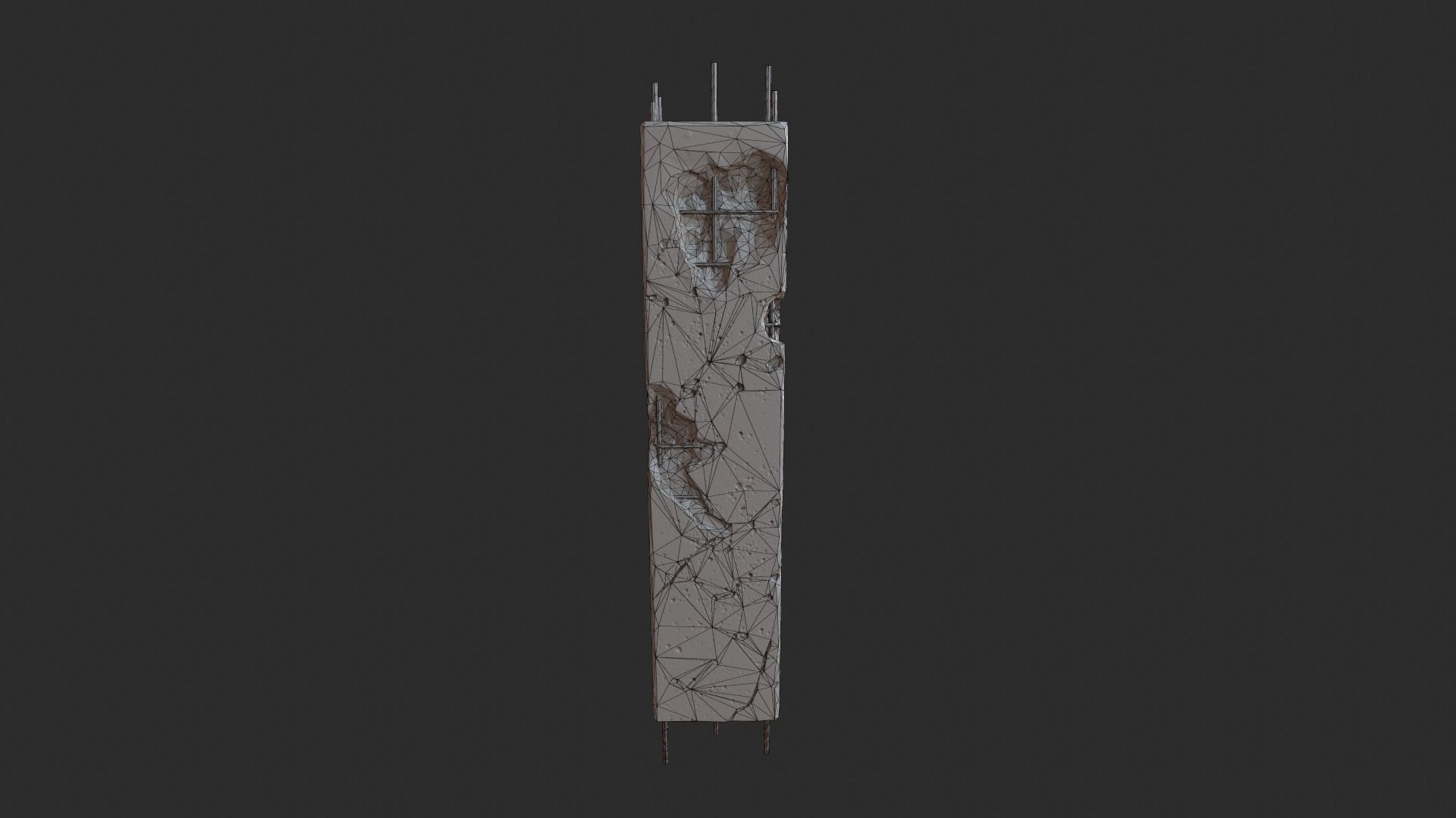 OLD DAMAGED PILLAR Low-poly 3D model_8