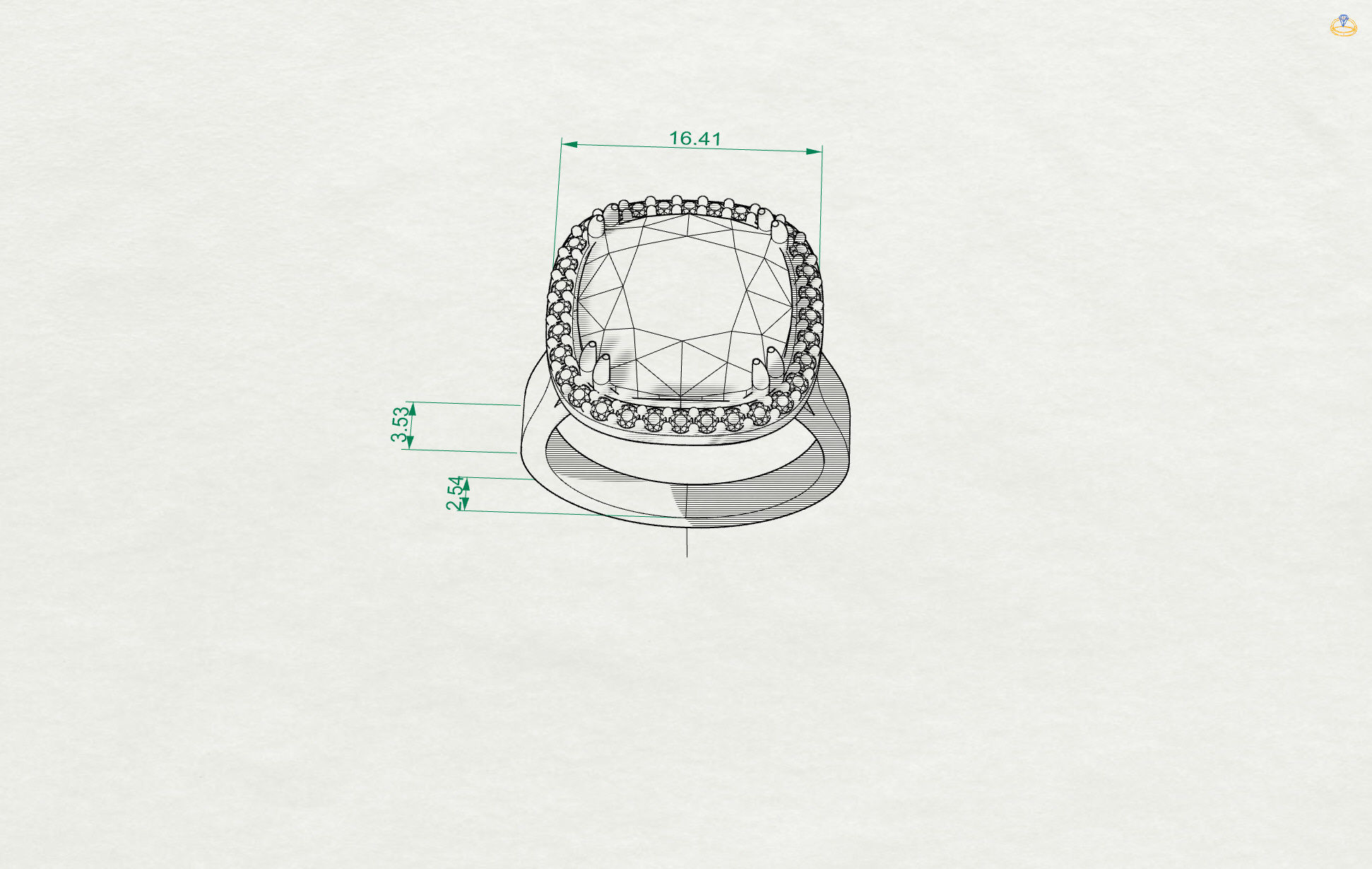 Decorated Ring cushion shape  3D print model_3