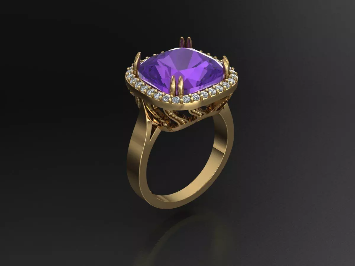 Decorated Ring cushion shape  3D print model_0