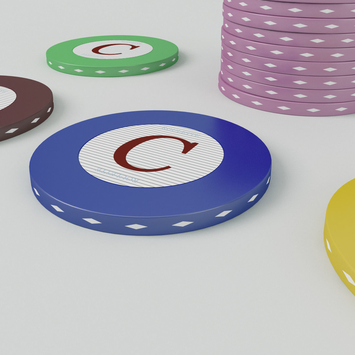 Casino Roulette Chips 3D model_3